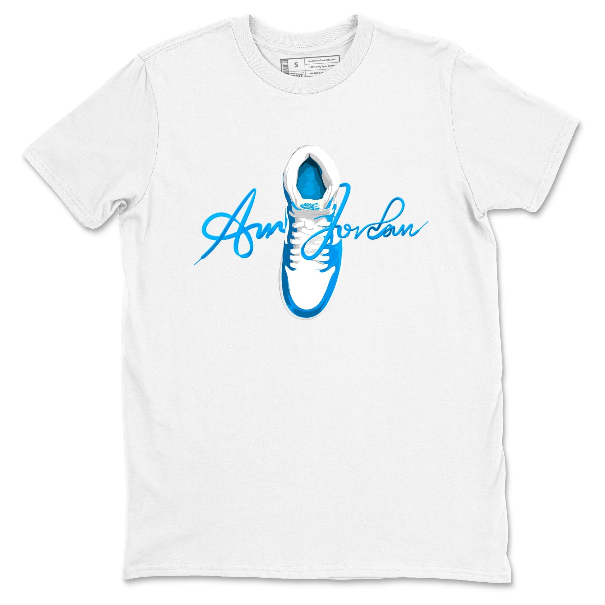Caligraphy Shoe Lace Sneaker Tees - Air Jordan 1 UNC Reimagined