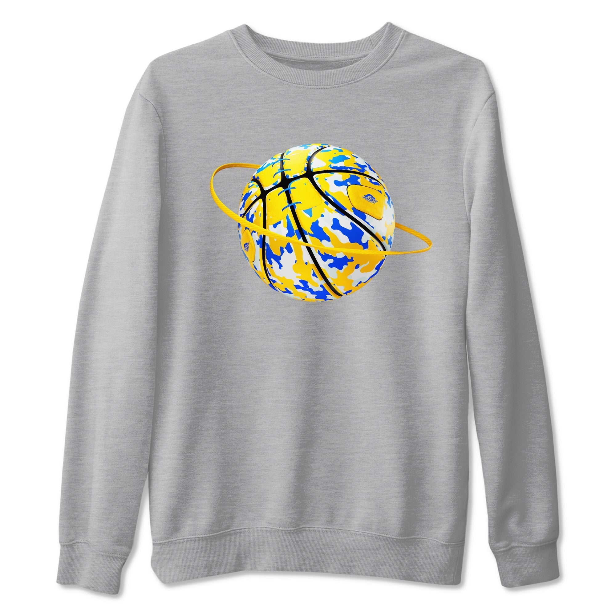 Camo Basketball Planet Sneaker Tees - Air Jordan 1 Travis Scott Canary