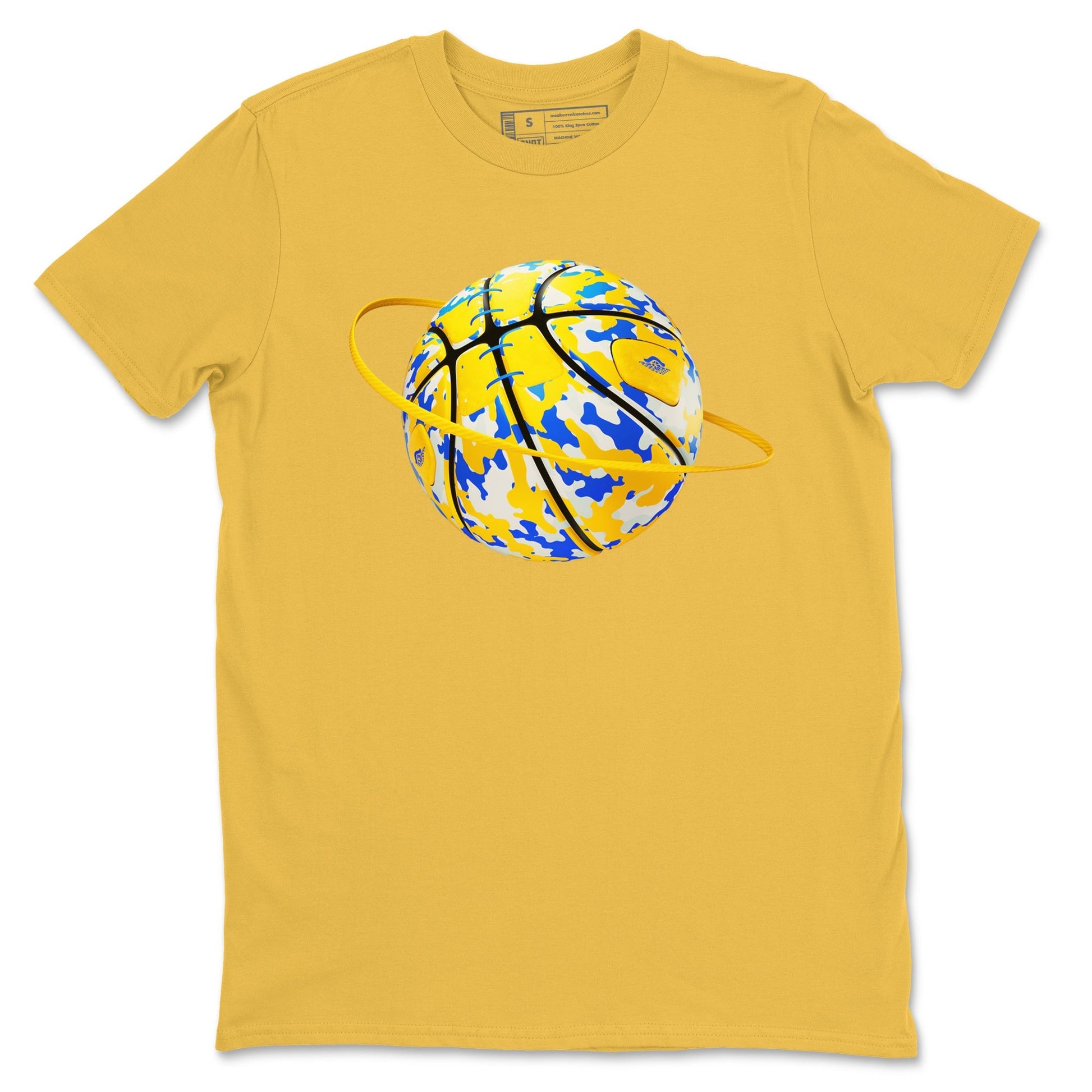 Camo Basketball Planet Sneaker Tees - Air Jordan 1 Travis Scott Canary
