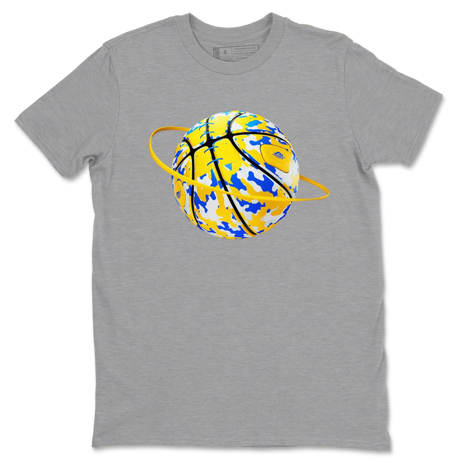 Camo Basketball Planet Sneaker Tees - Air Jordan 1 Travis Scott Canary