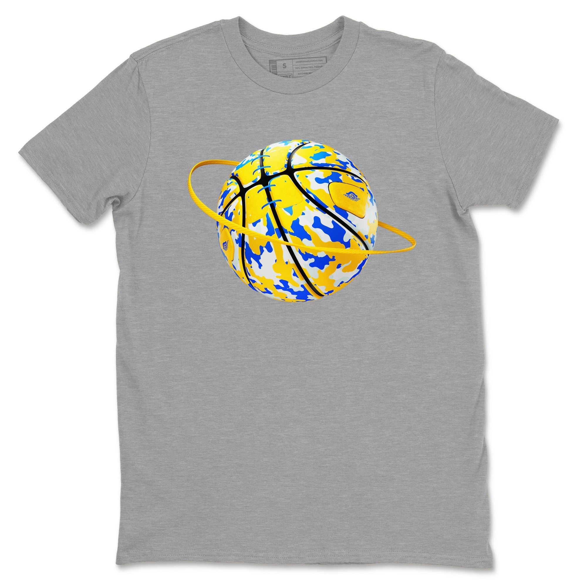 Camo Basketball Planet Sneaker Tees - Air Jordan 1 Travis Scott Canary