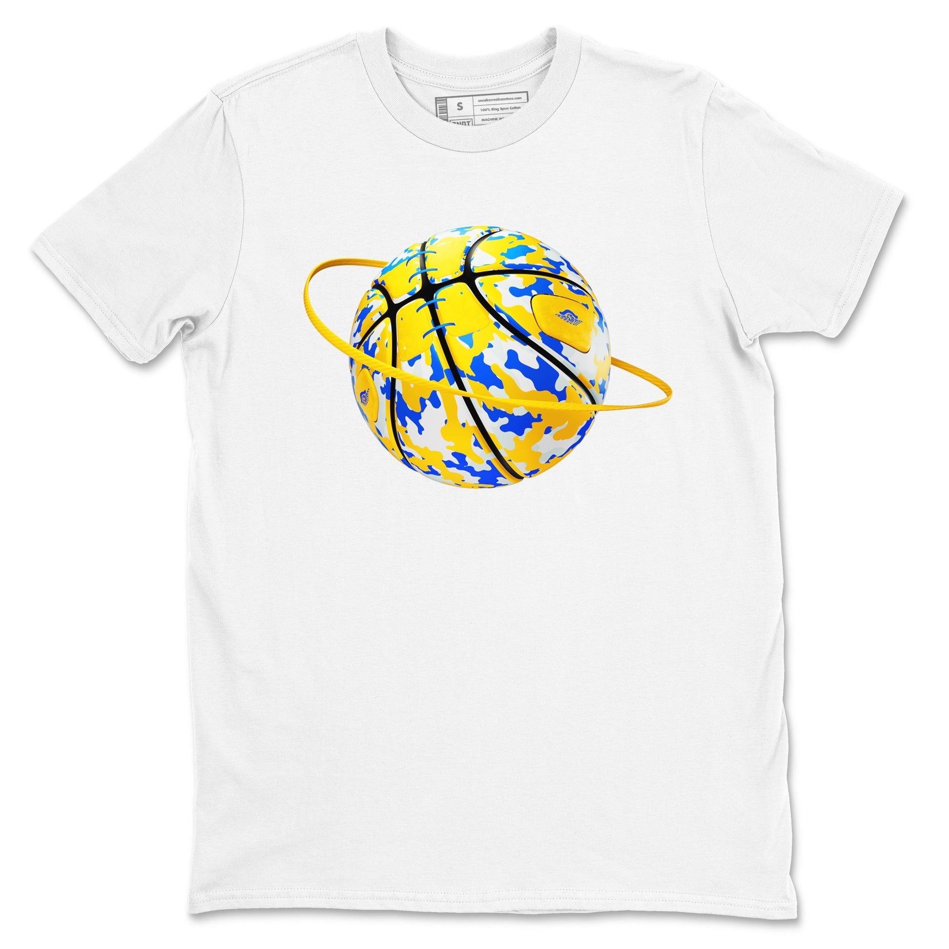Camo Basketball Planet Sneaker Tees - Air Jordan 1 Travis Scott Canary