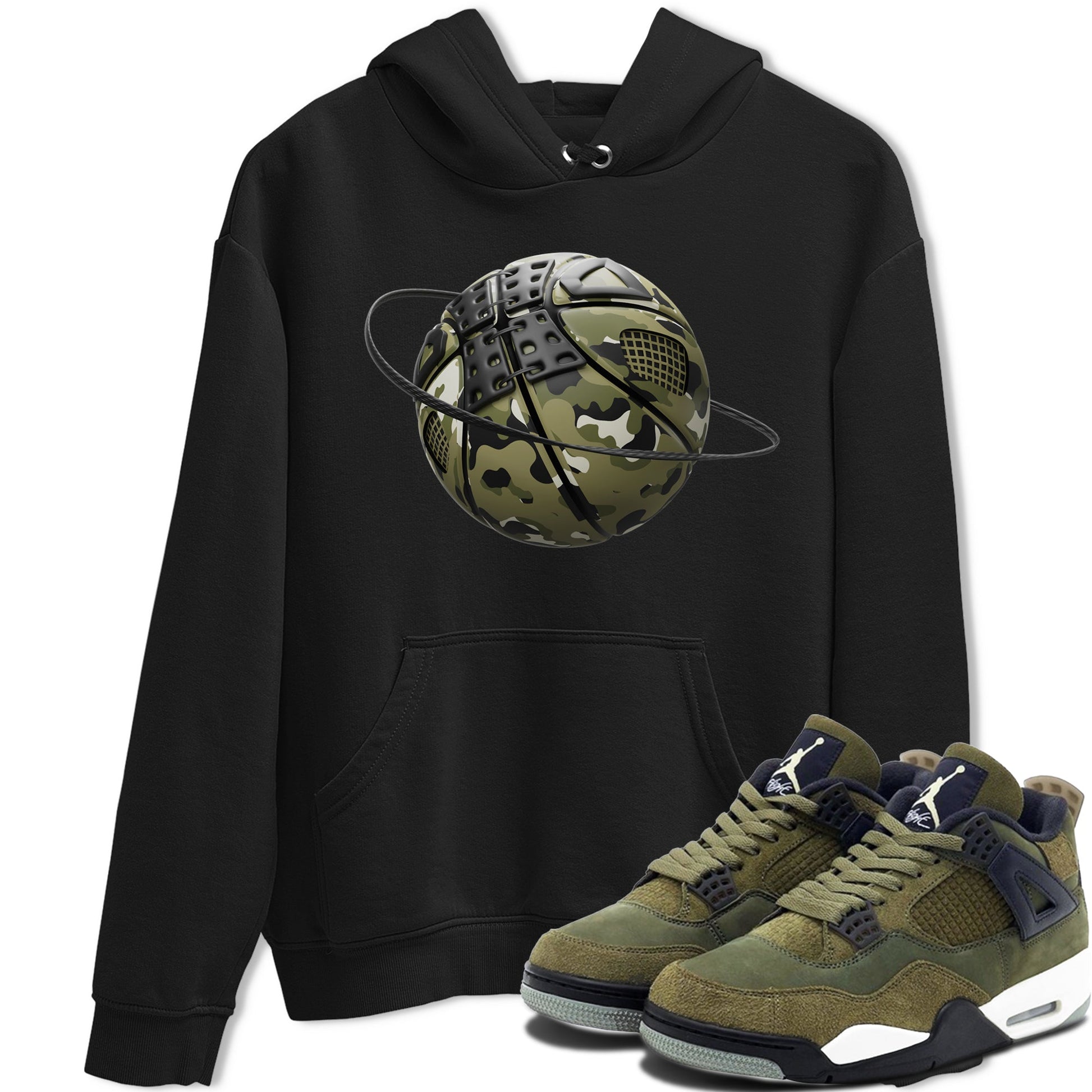 Camo Basketball Planet Sneaker Tee - Air Jordan 4 Medium Olive