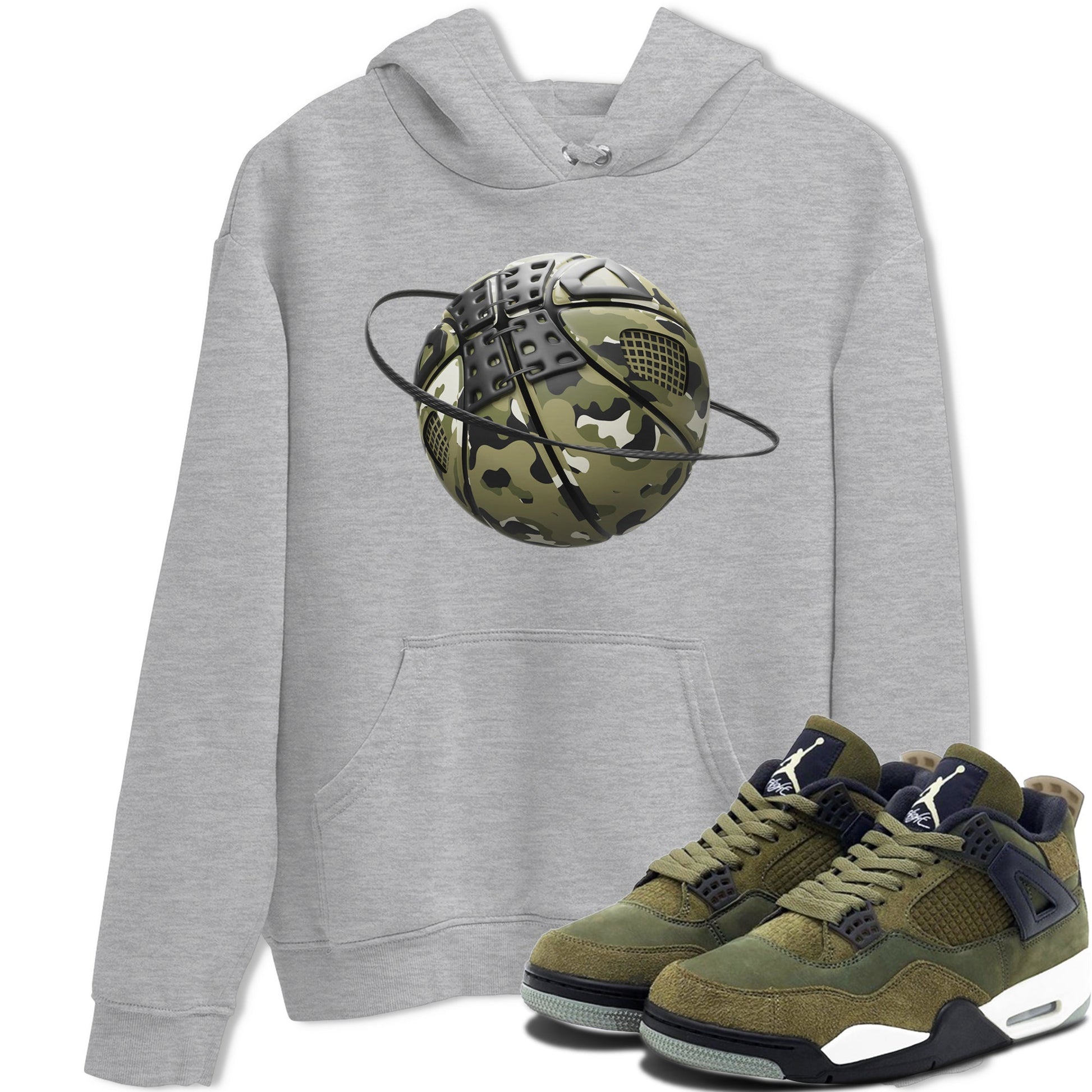 Camo Basketball Planet Sneaker Tee - Air Jordan 4 Medium Olive