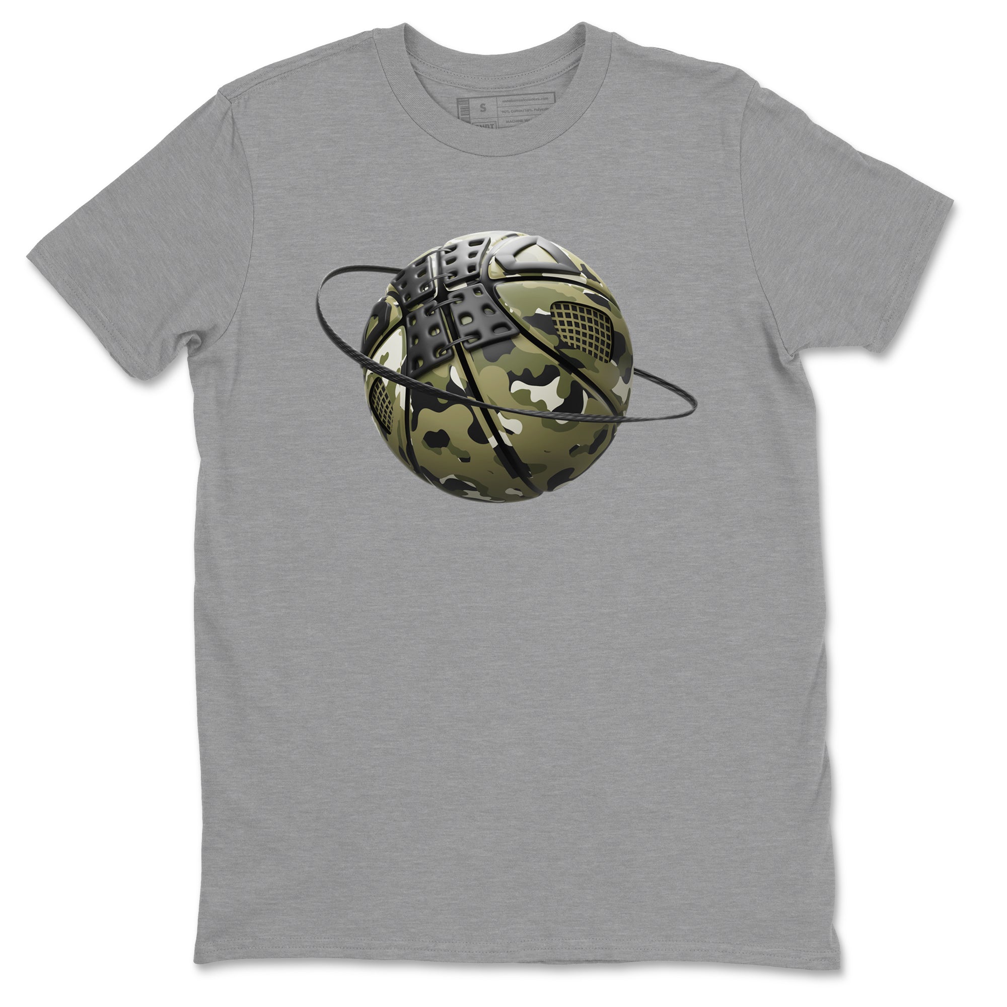 Camo Basketball Planet Sneaker Tee - Air Jordan 4 Medium Olive