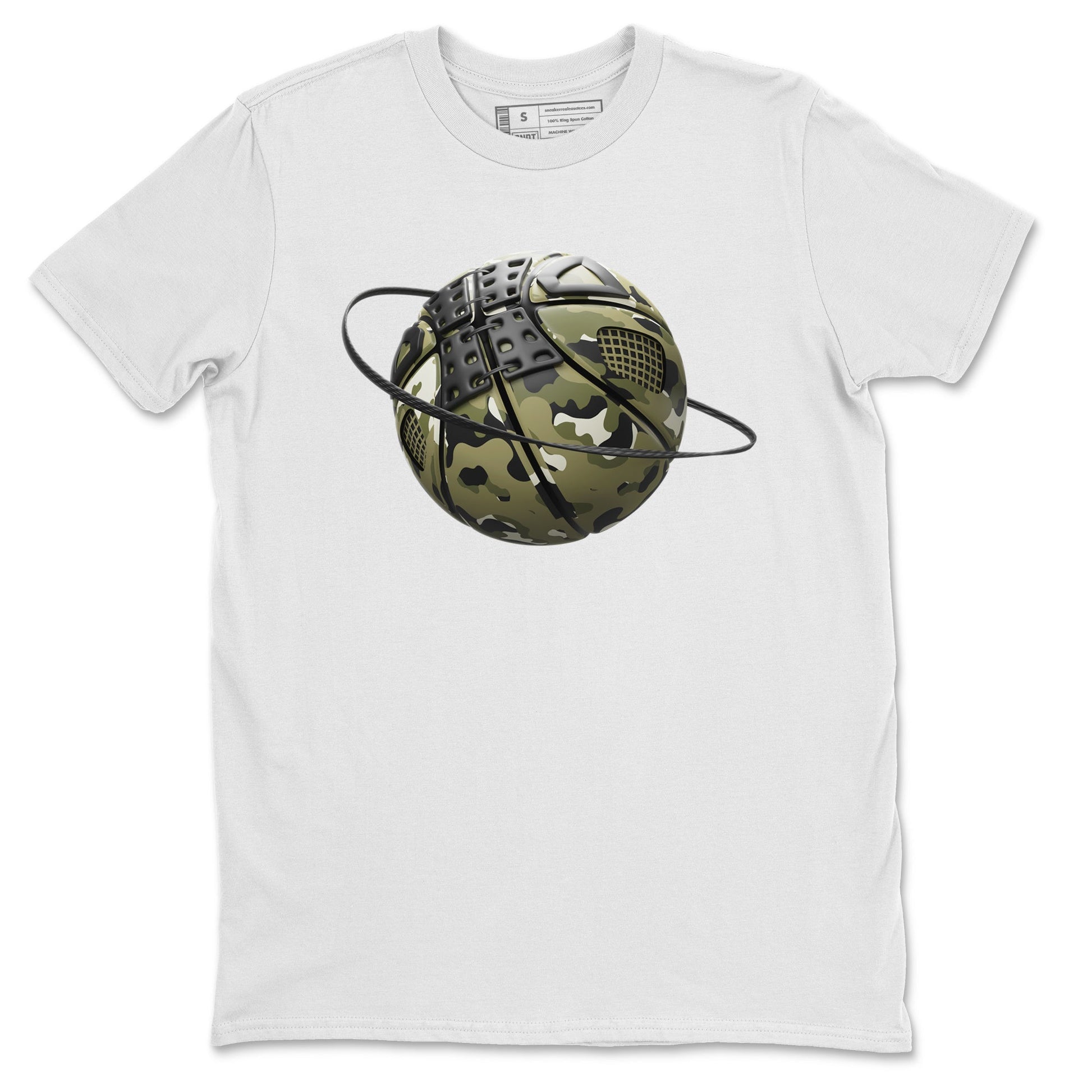 Camo Basketball Planet Sneaker Tee - Air Jordan 4 Medium Olive