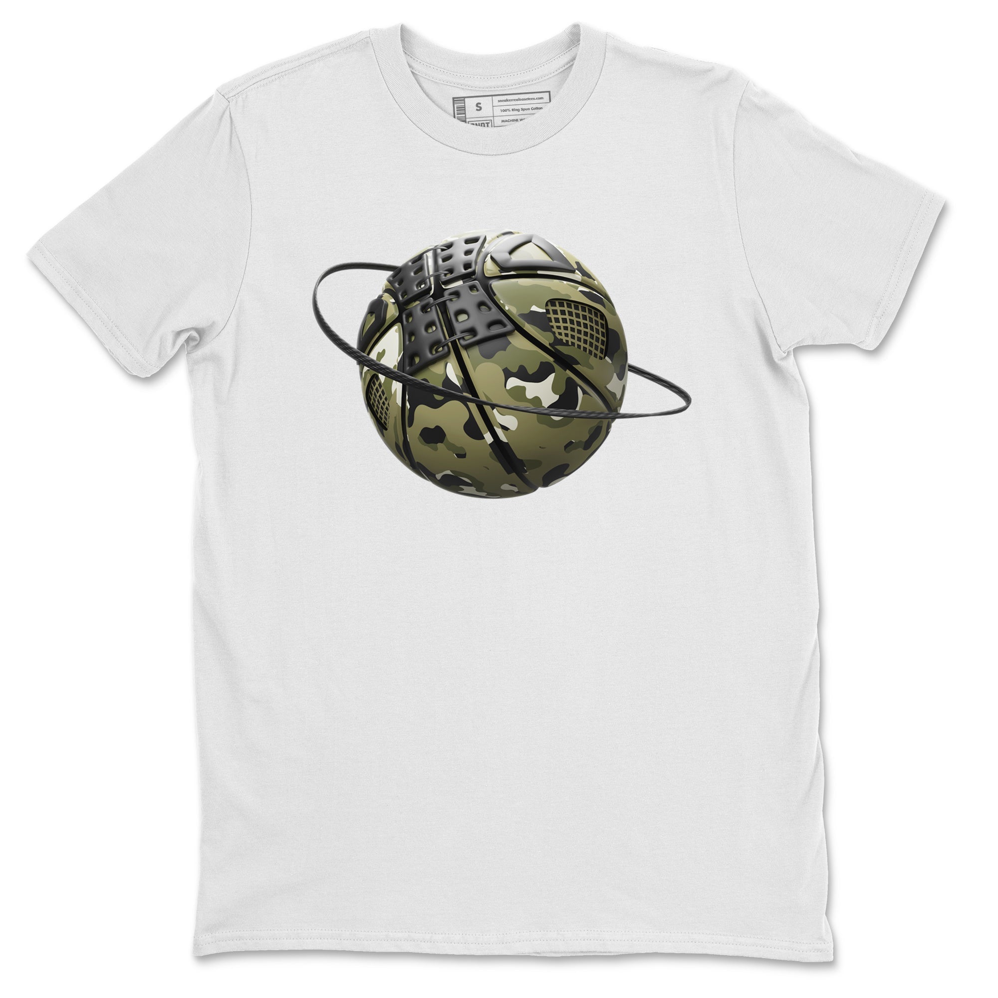 Camo Basketball Planet Sneaker Tee - Air Jordan 4 Medium Olive
