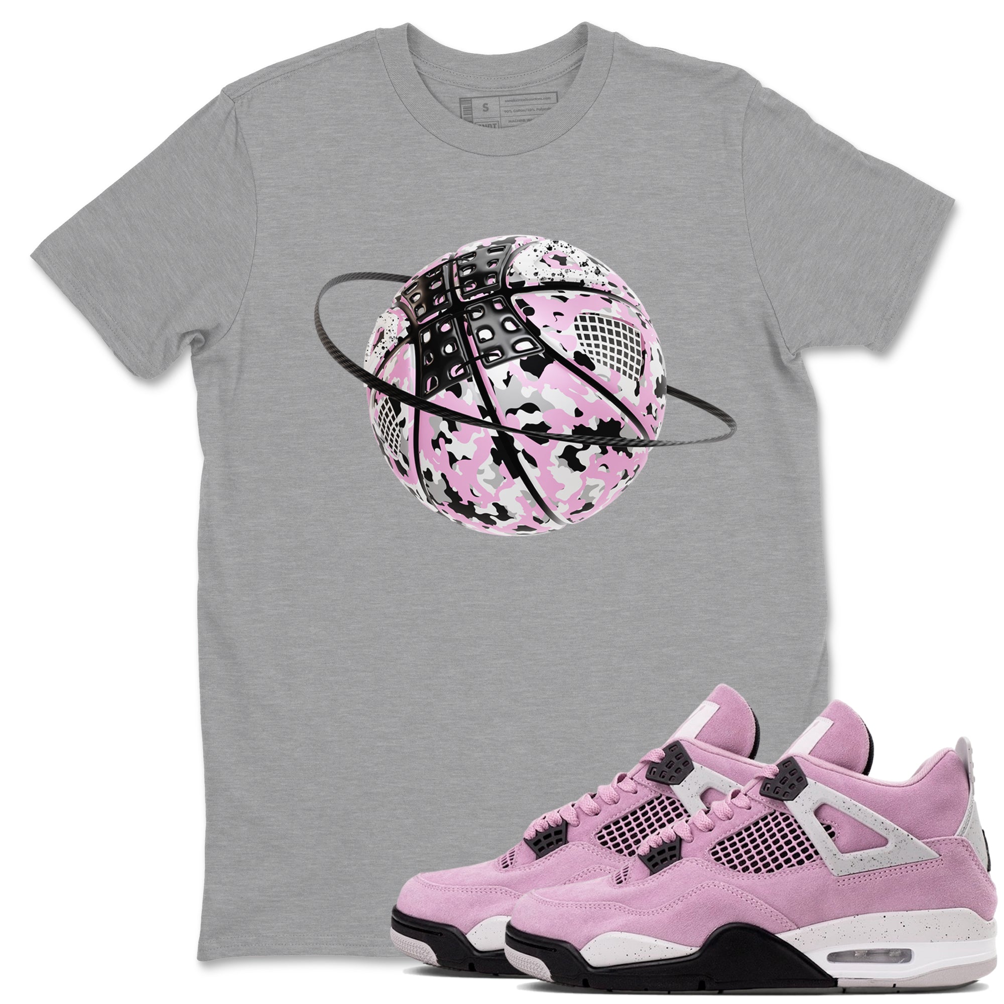 Camo Basketball Planet Sneaker Tees - Air Jordan 4 Orchid