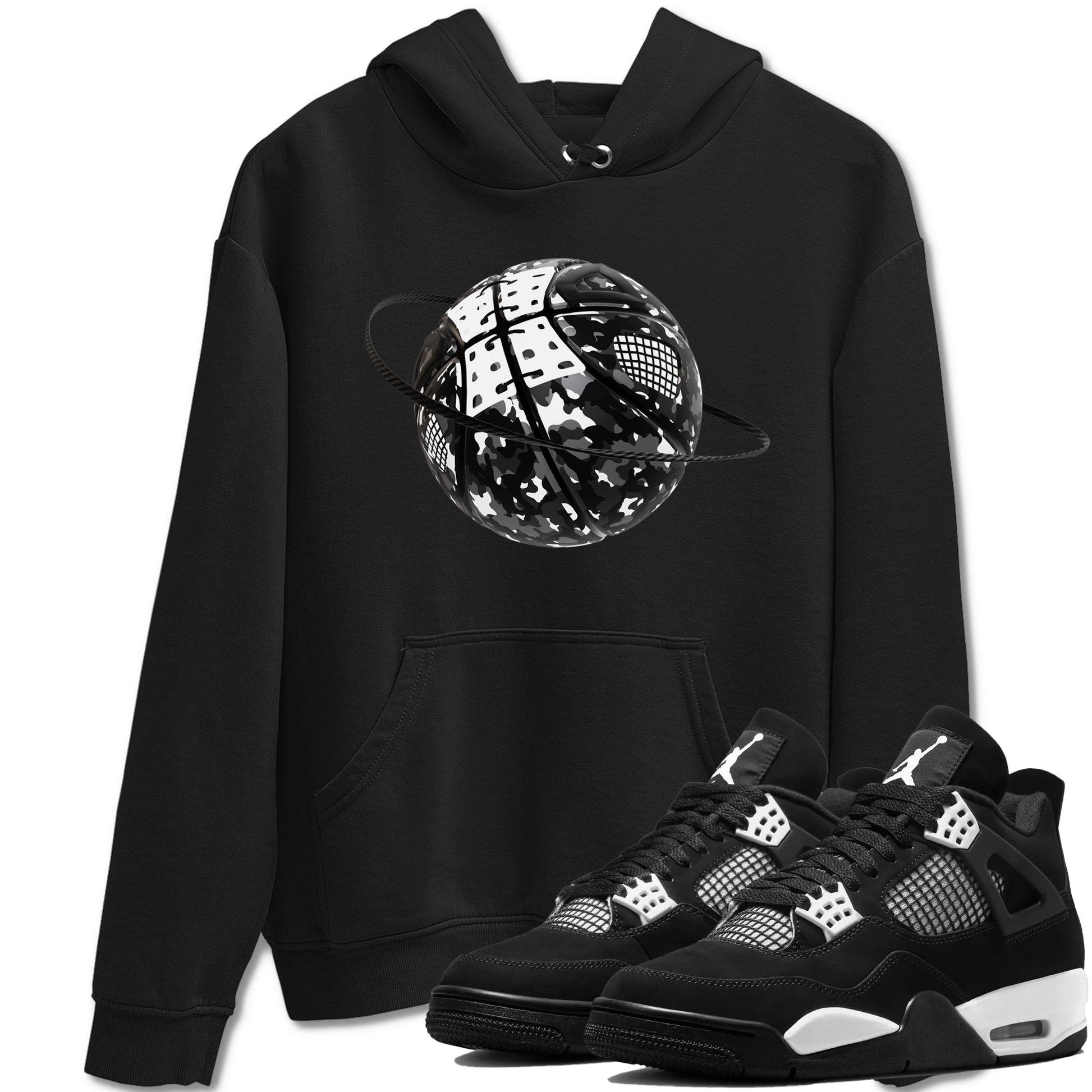 Camo Basketball Planet Sneaker Tees - Air Jordan 4 White Thunder