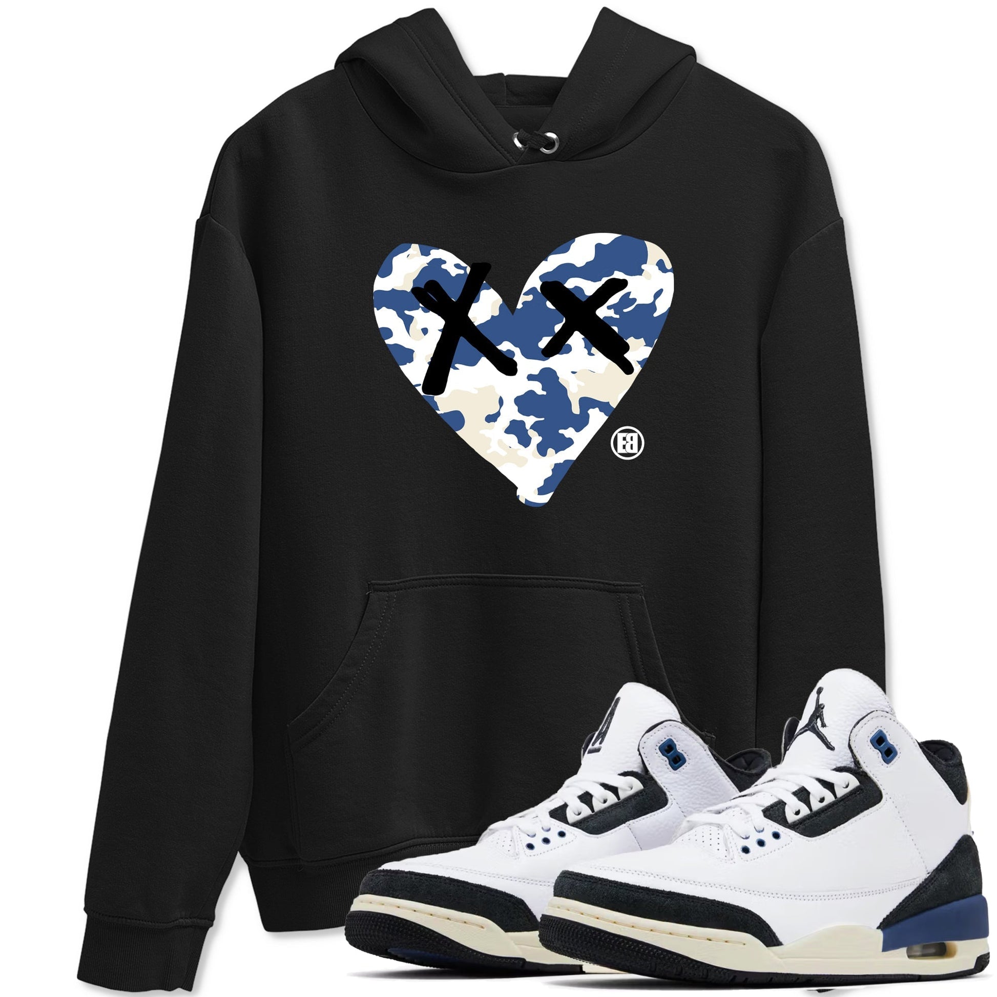 Camo Heart Sneaker Tees - Air Jordan 3 A Ma Maniere x Diffused Blue