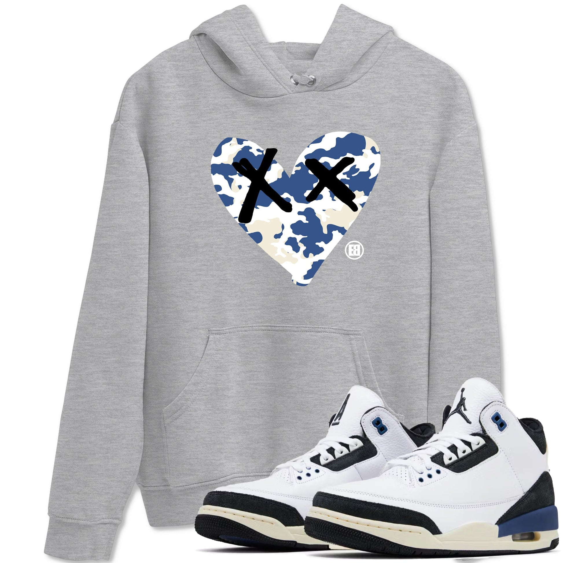 Camo Heart Sneaker Tees - Air Jordan 3 A Ma Maniere x Diffused Blue