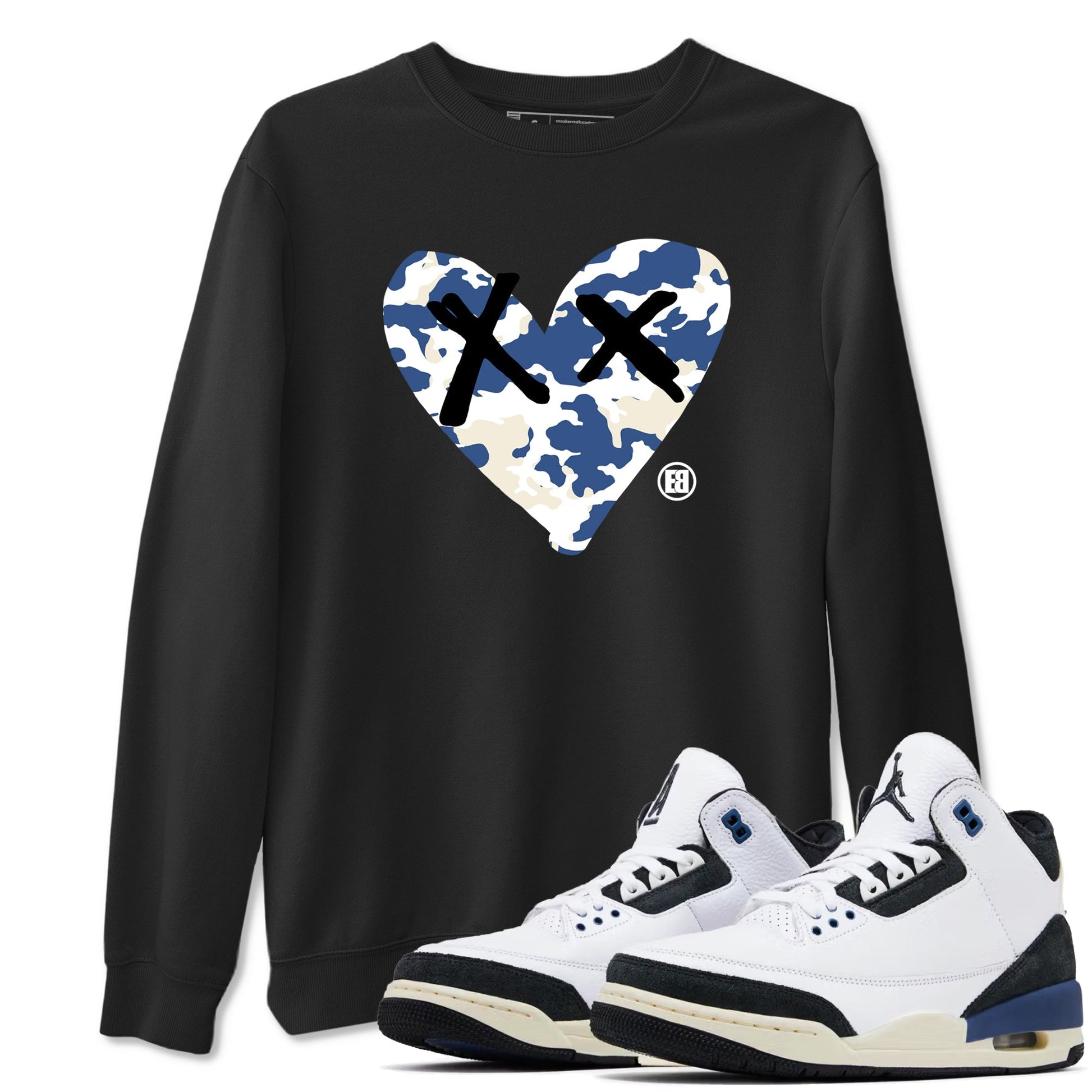 Camo Heart Sneaker Tees - Air Jordan 3 A Ma Maniere x Diffused Blue