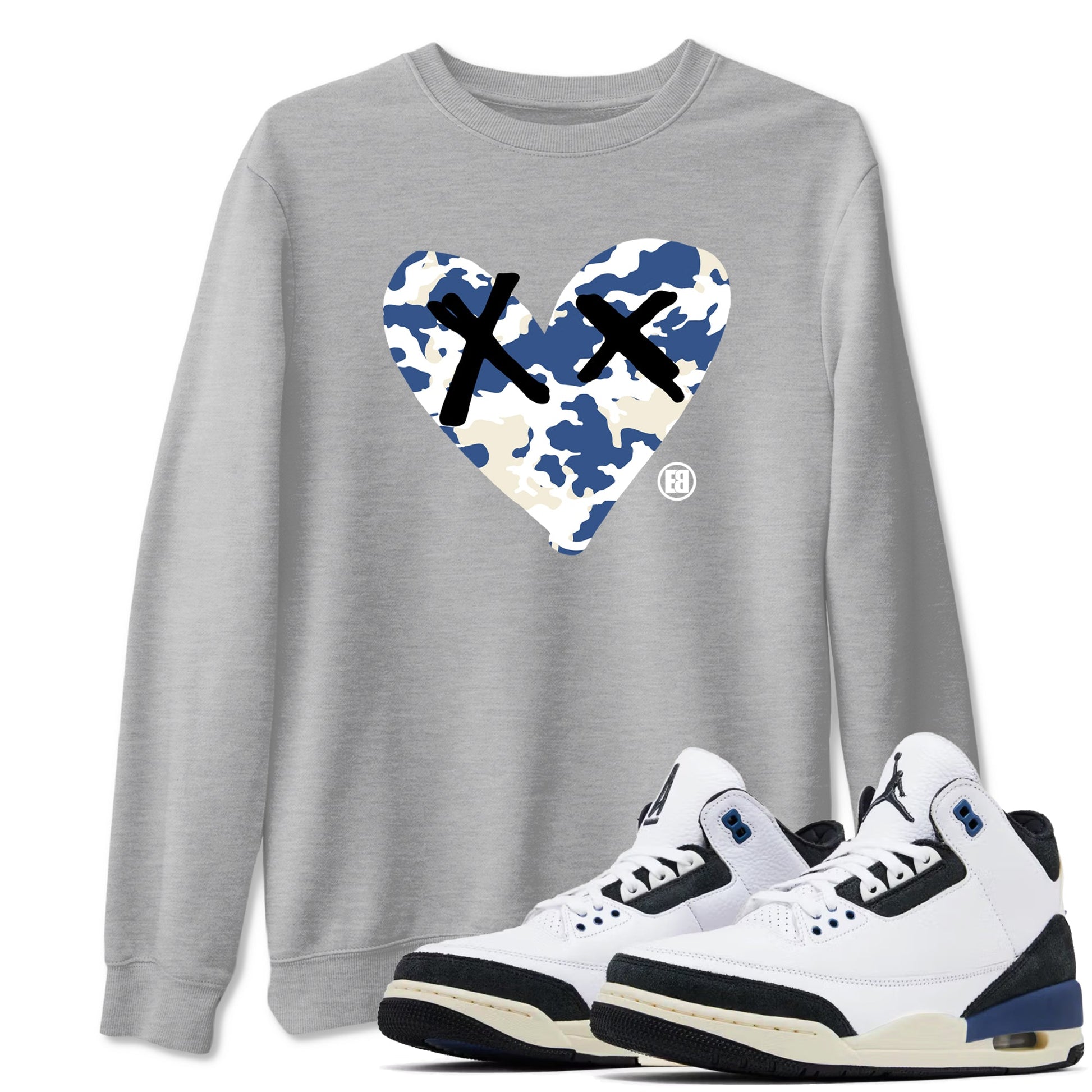 Camo Heart Sneaker Tees - Air Jordan 3 A Ma Maniere x Diffused Blue