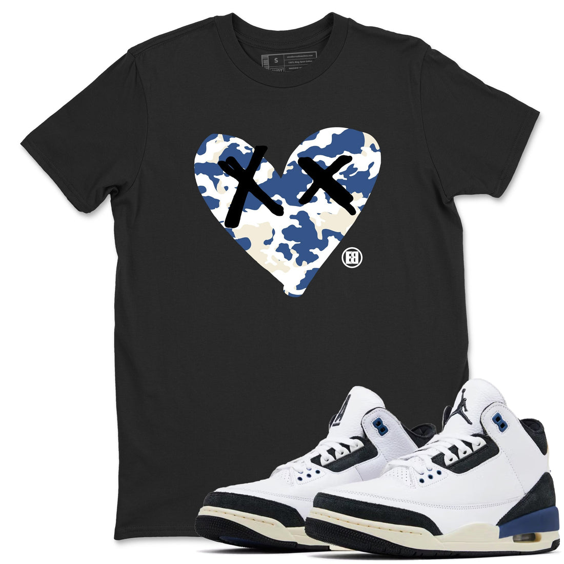 Camo Heart Sneaker Tees - Air Jordan 3 A Ma Maniere x Diffused Blue