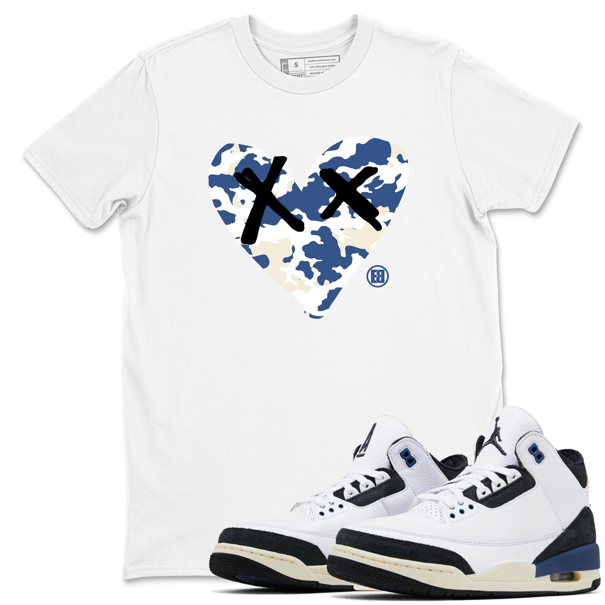 Camo Heart Sneaker Tees - Air Jordan 3 A Ma Maniere x Diffused Blue