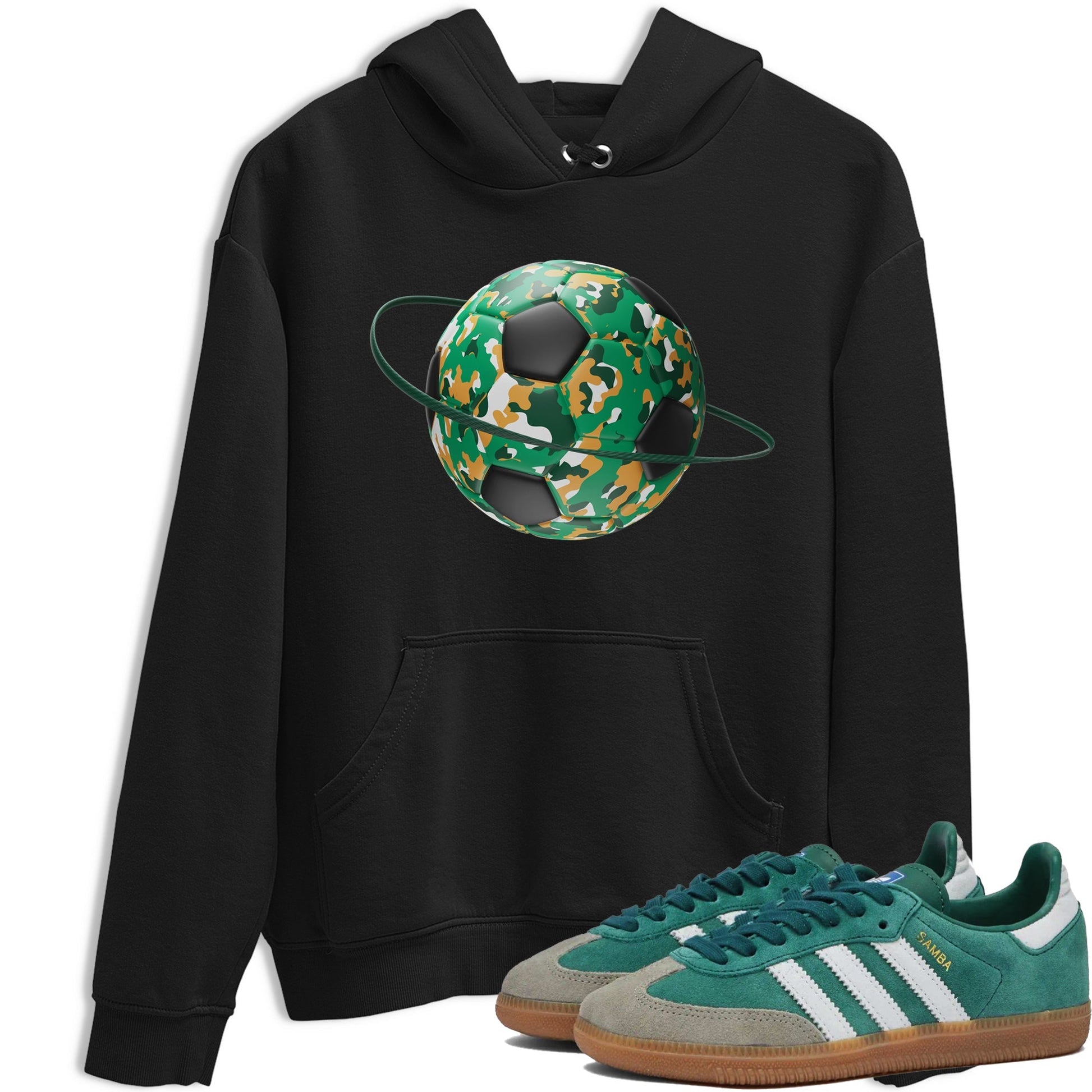 Camo Soccerball Planet Sneaker Tee - Samba Collegiate Green Gum