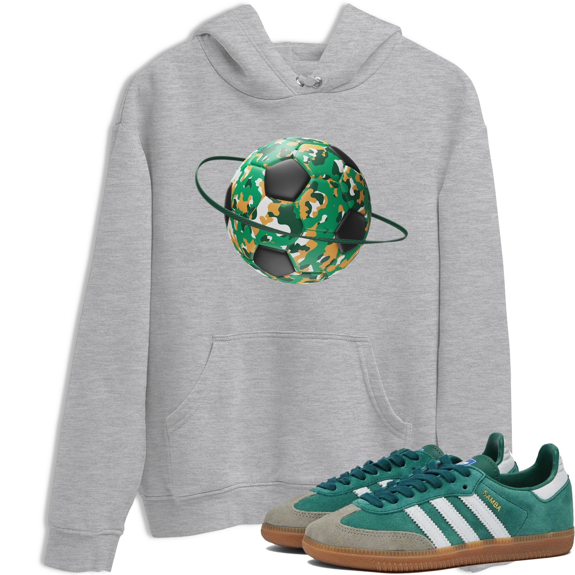 Camo Soccerball Planet Sneaker Tee - Samba Collegiate Green Gum