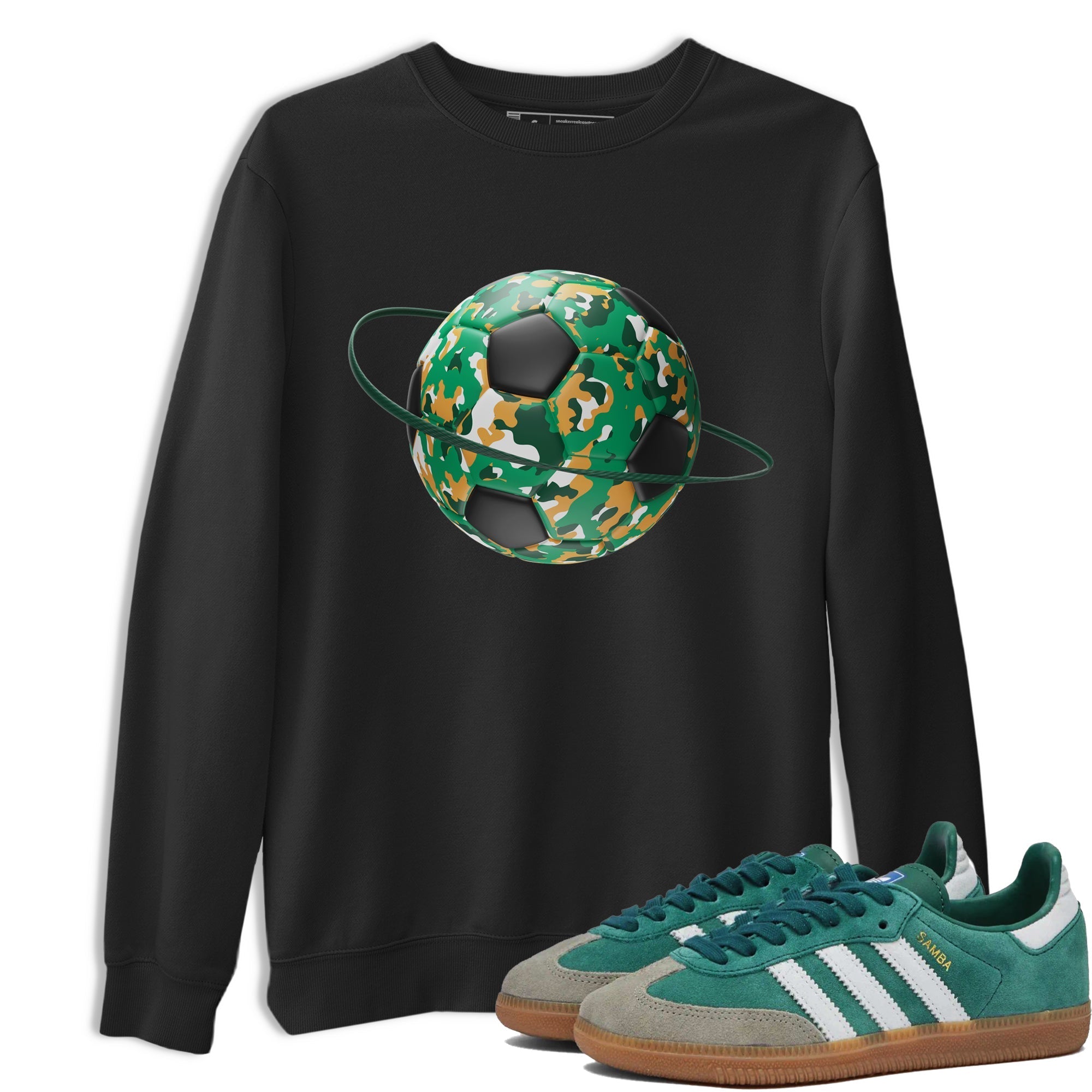 Camo Soccerball Planet Sneaker Tee - Samba Collegiate Green Gum