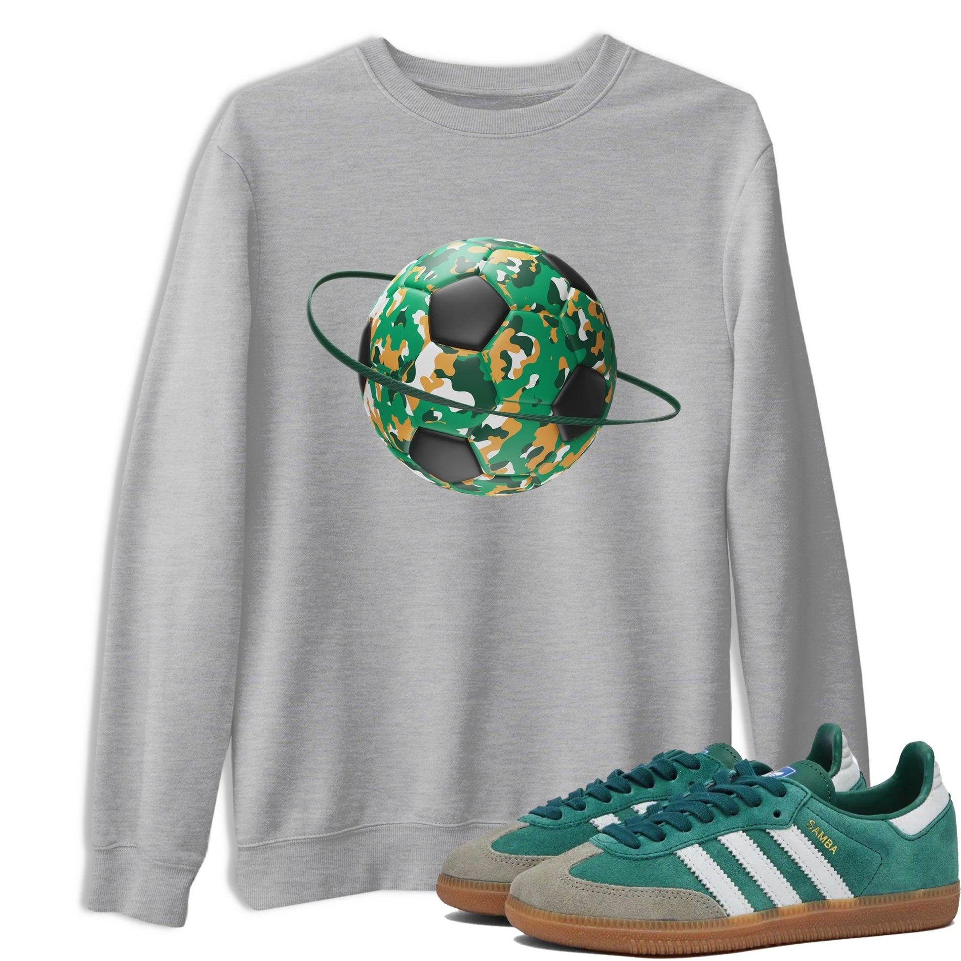 Camo Soccerball Planet Sneaker Tee - Samba Collegiate Green Gum