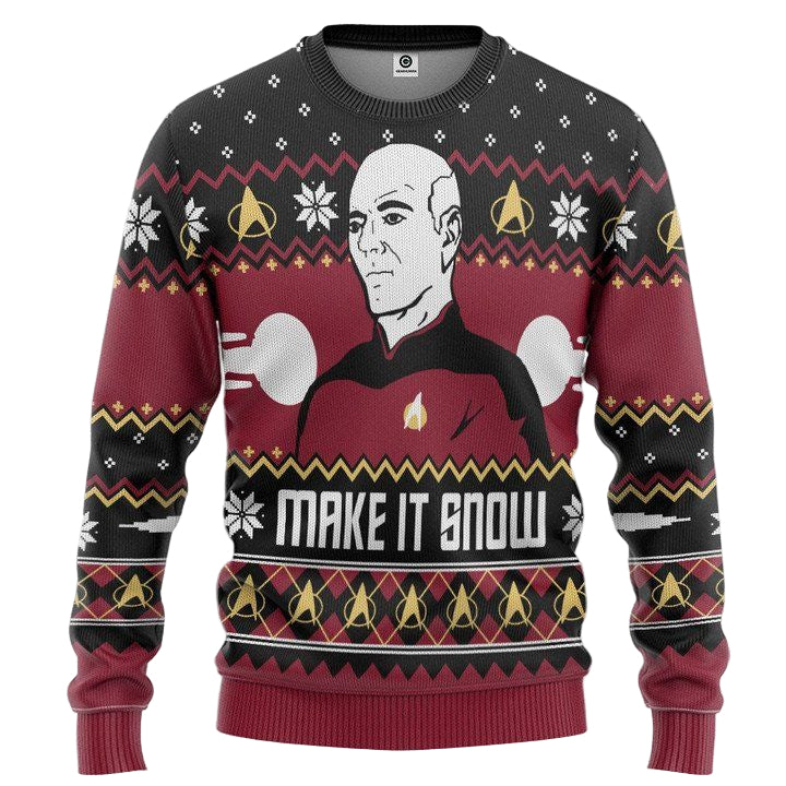 Captain Jean-Luc Picard Make It Snow Christmas Sweater ? Usalast