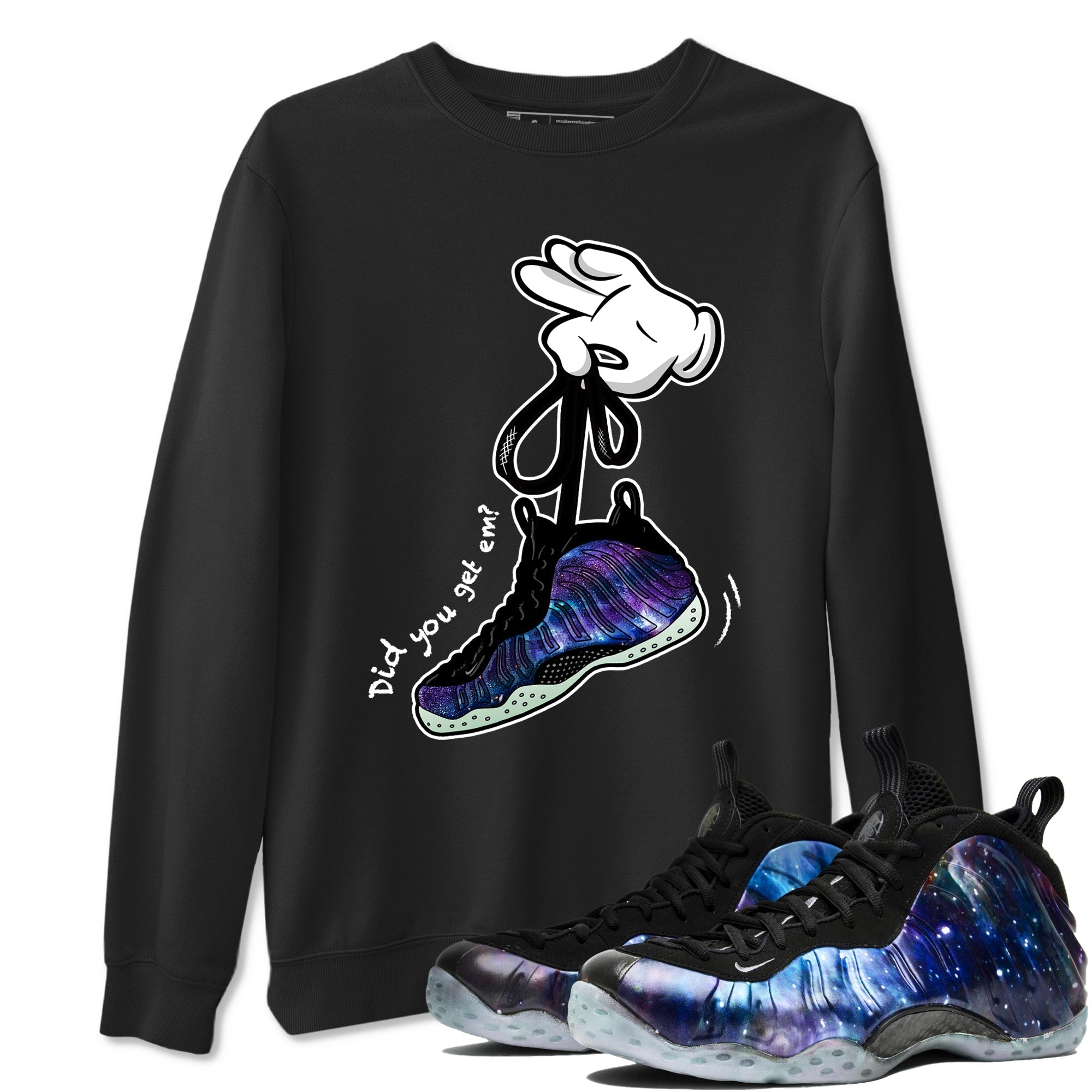 Cartoon Hands Sneaker Tees - Air Foamposite One Galaxy