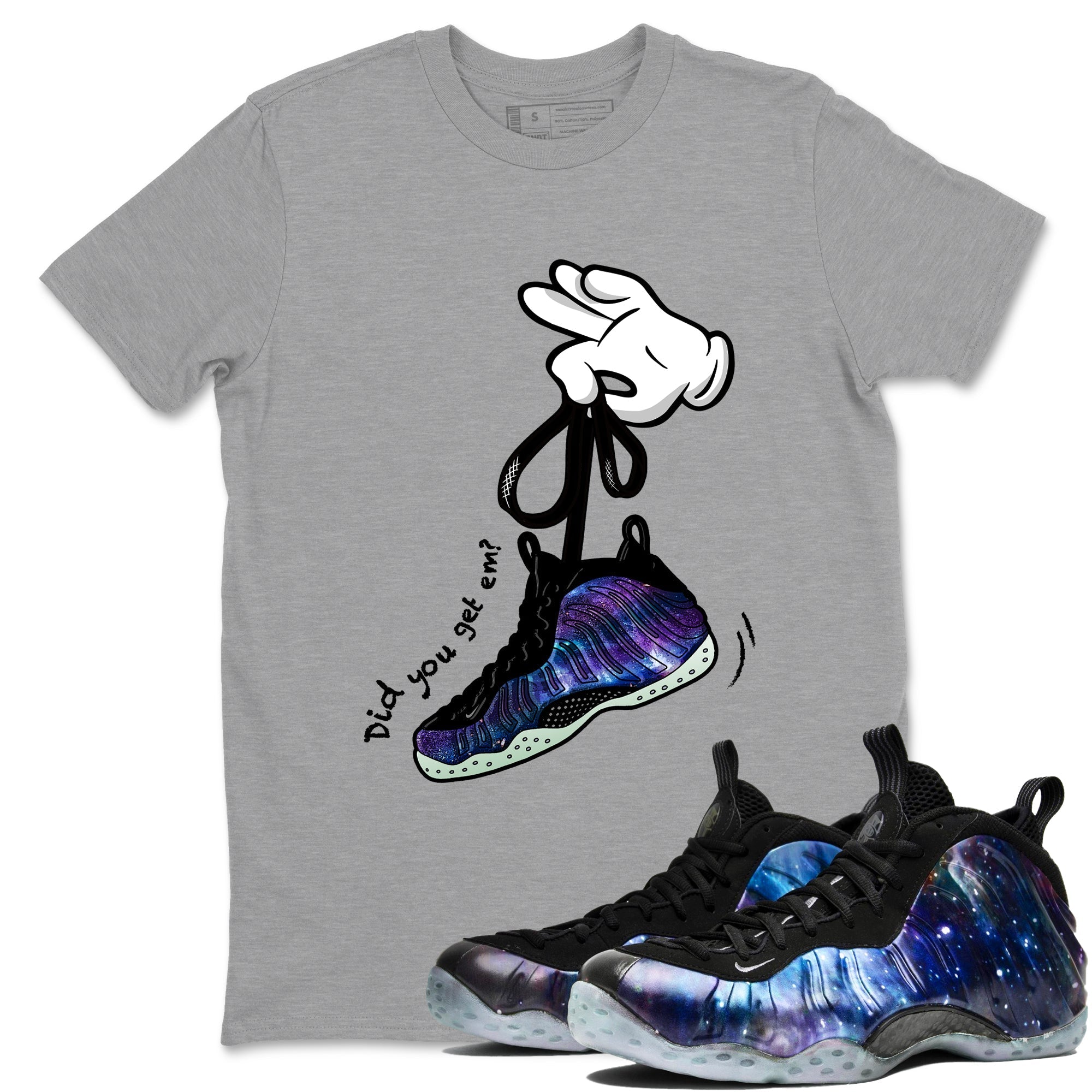 Cartoon Hands Sneaker Tees - Air Foamposite One Galaxy