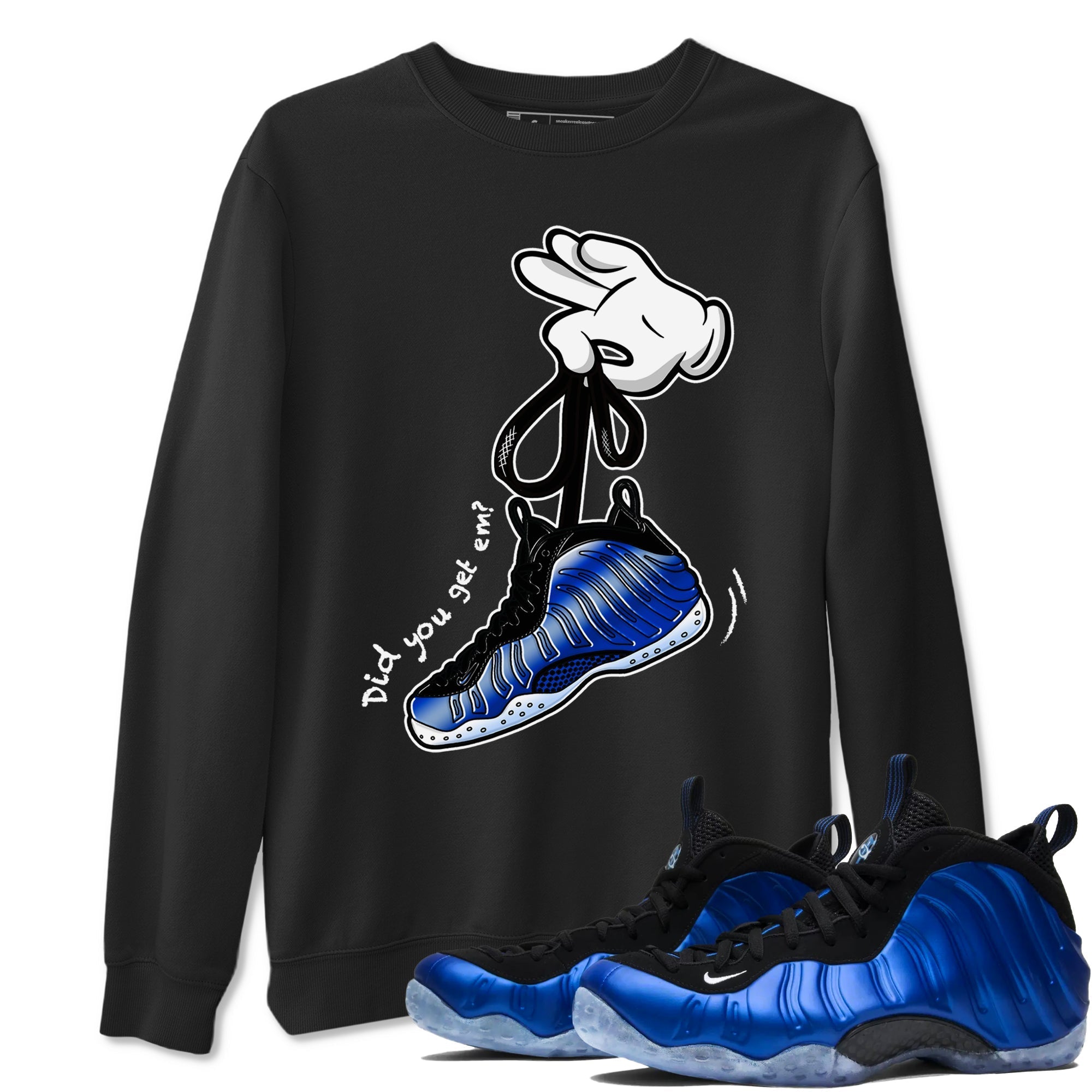 Cartoon Hands Sneaker Tees - Air Foamposite One Royal
