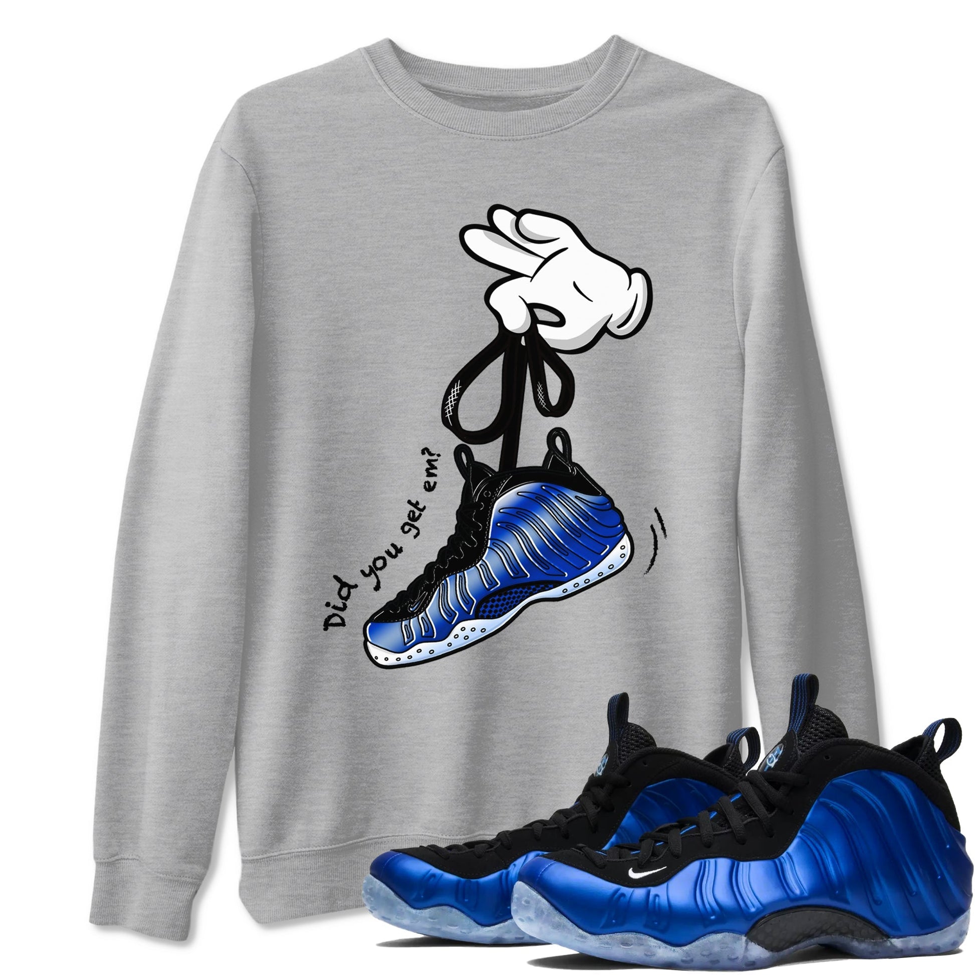 Cartoon Hands Sneaker Tees - Air Foamposite One Royal