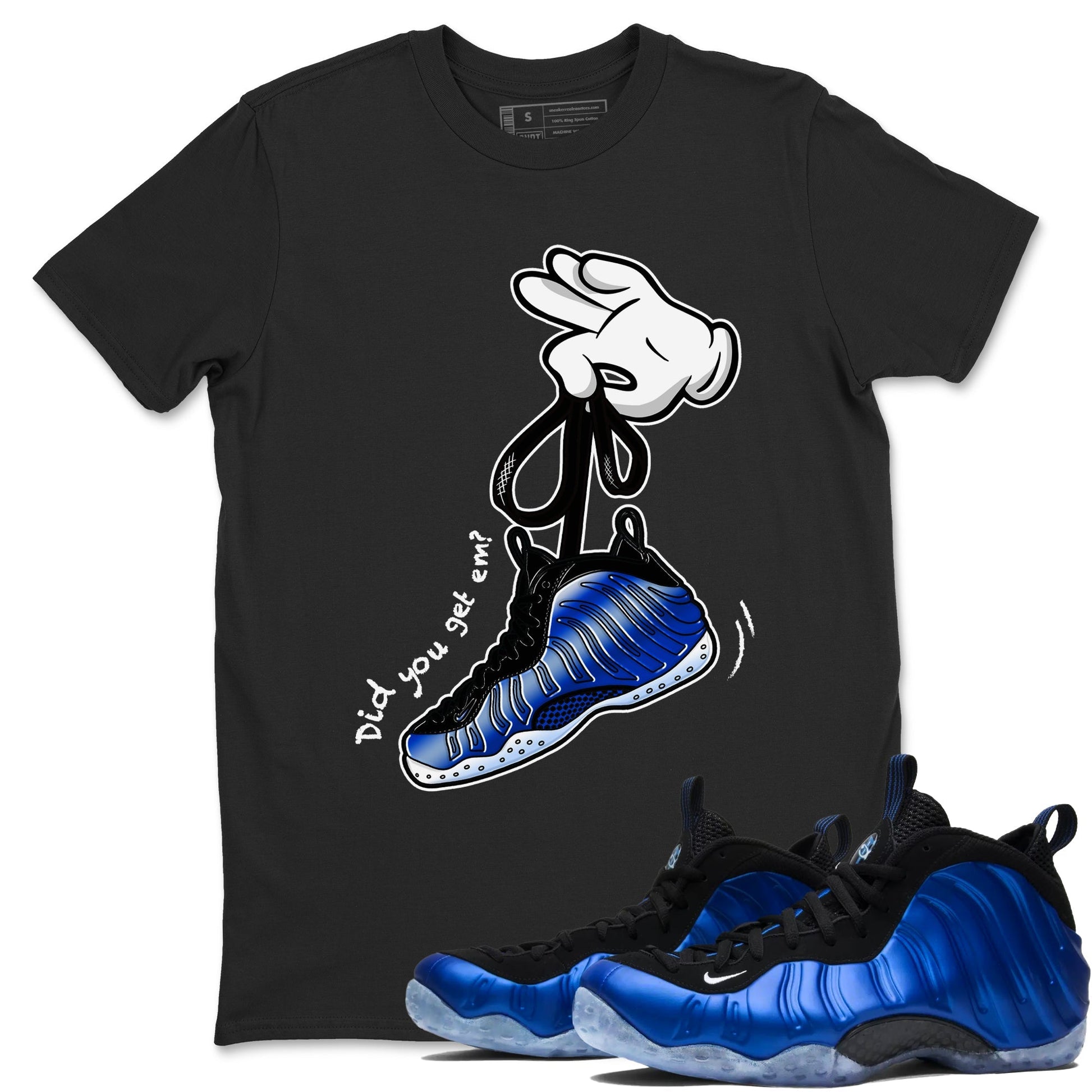 Cartoon Hands Sneaker Tees - Air Foamposite One Royal