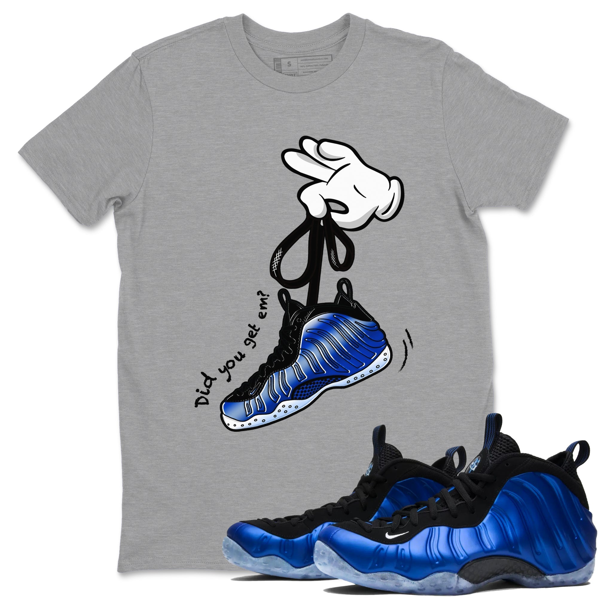 Cartoon Hands Sneaker Tees - Air Foamposite One Royal