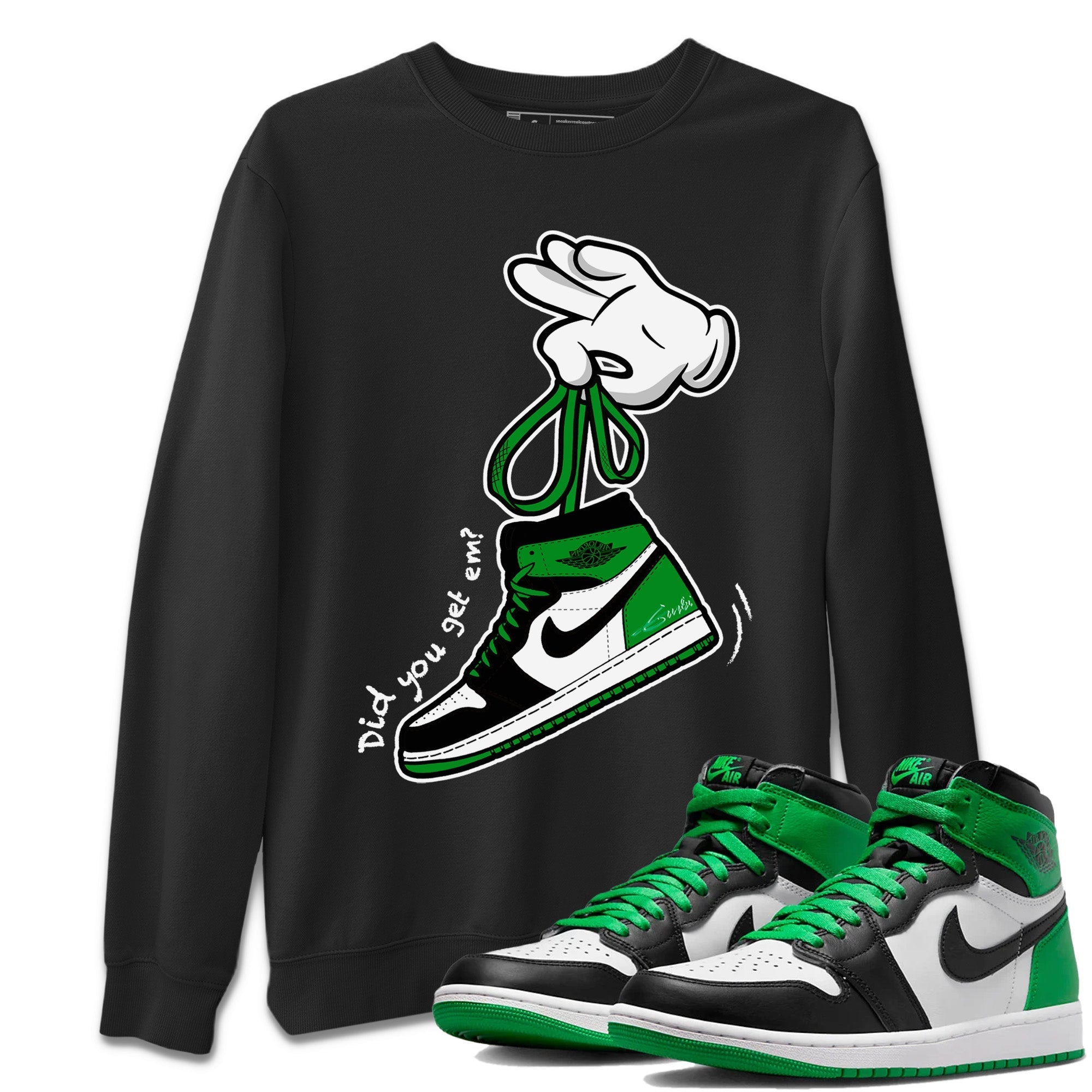 Cartoon Hands Unisex Tops - Air Jordan 1 Celtics