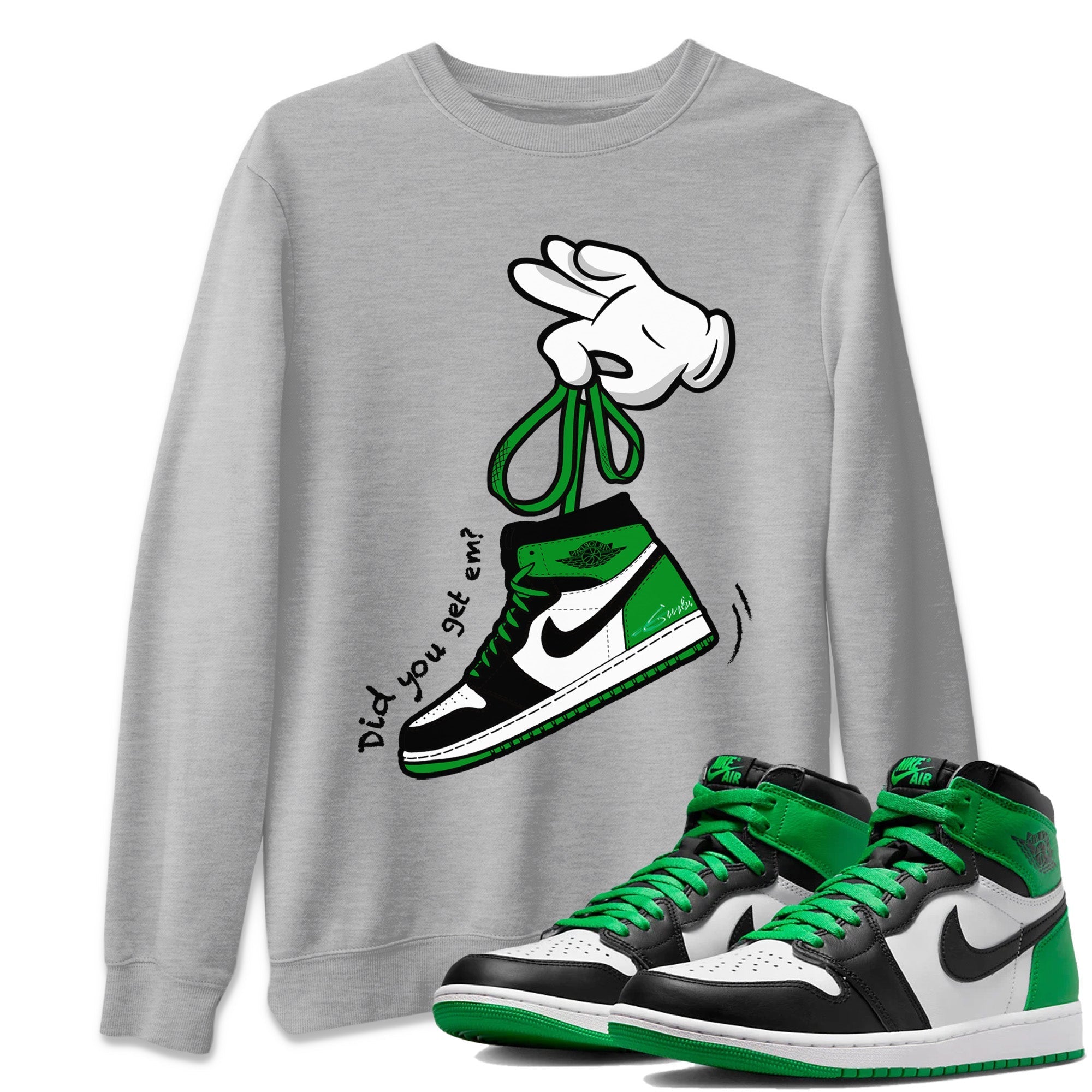 Cartoon Hands Unisex Tops - Air Jordan 1 Celtics