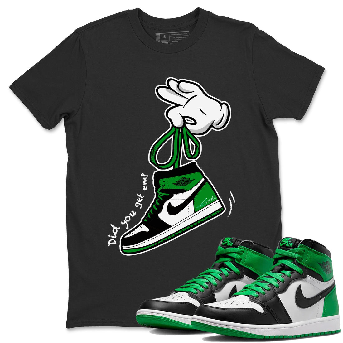 Cartoon Hands Unisex Tops - Air Jordan 1 Celtics