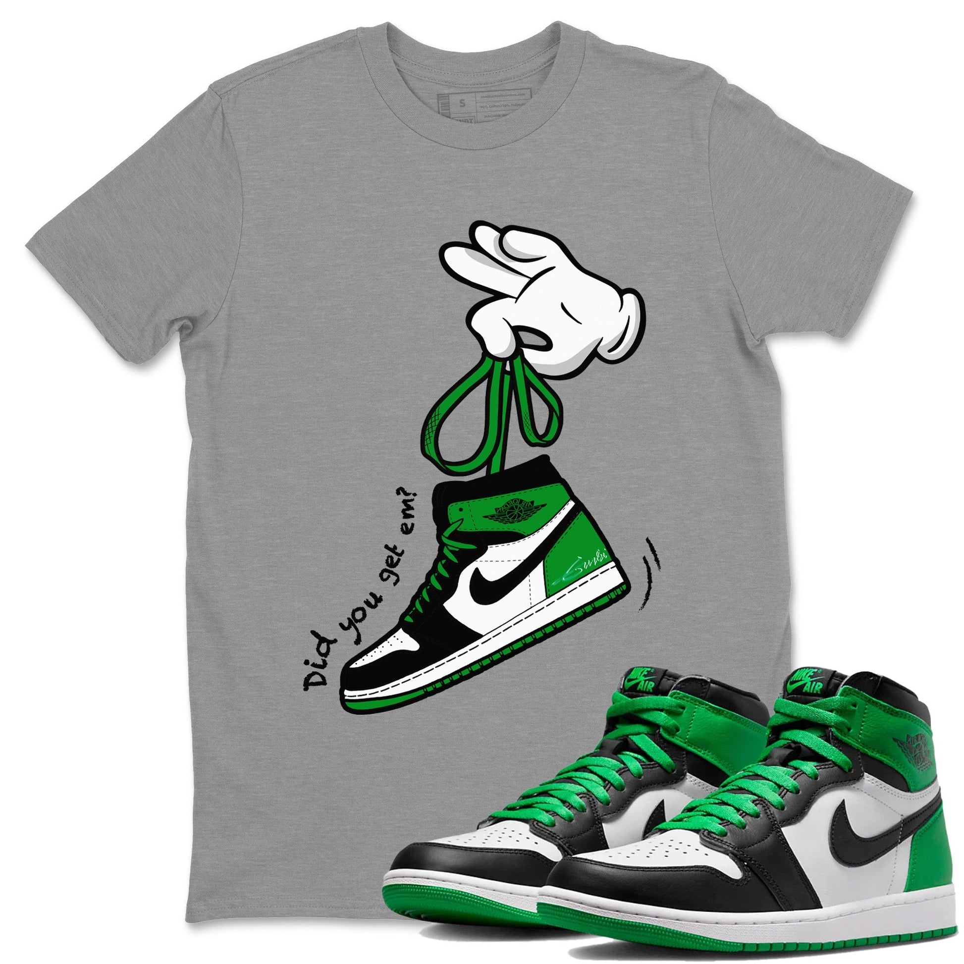 Cartoon Hands Unisex Tops - Air Jordan 1 Celtics