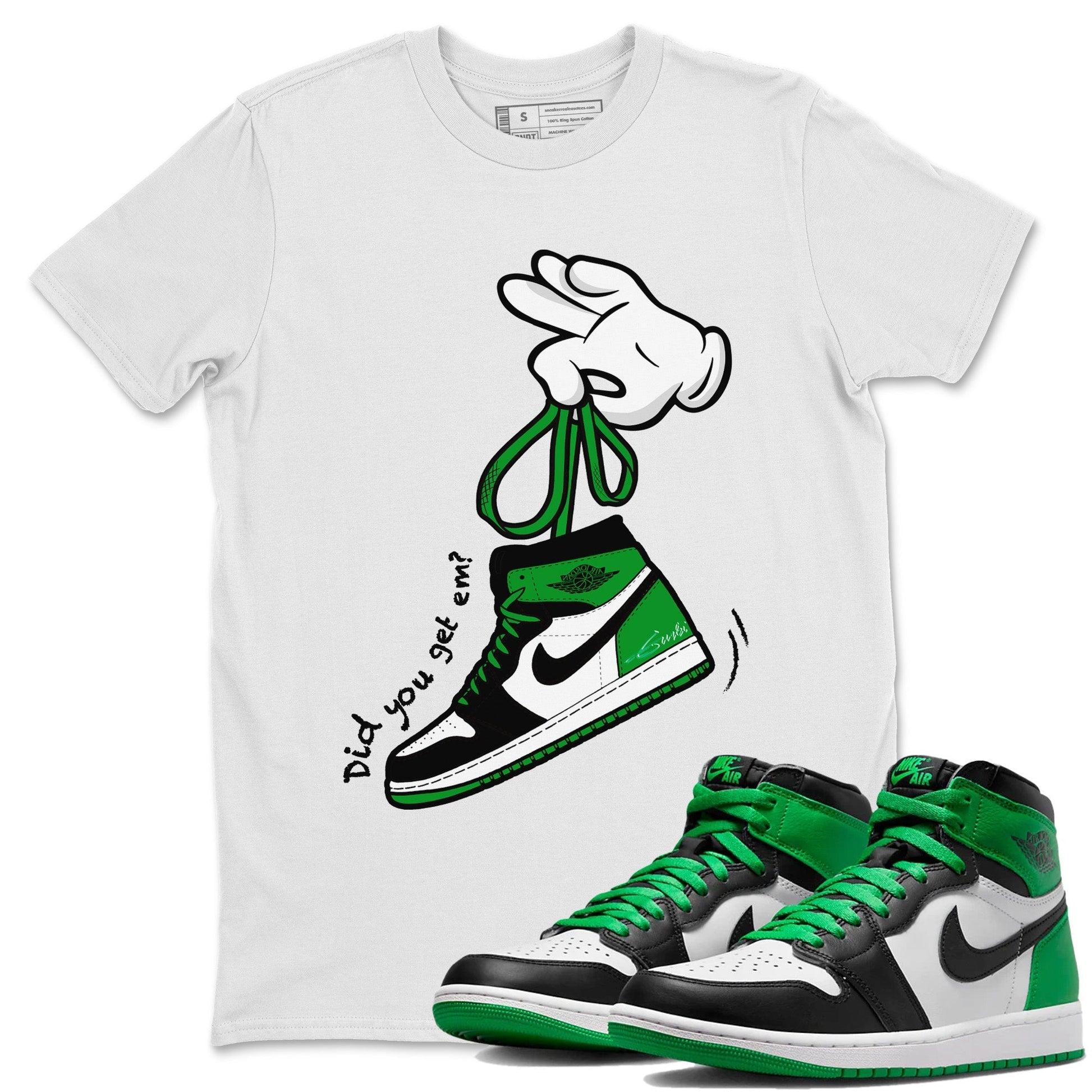 Cartoon Hands Unisex Tops - Air Jordan 1 Celtics