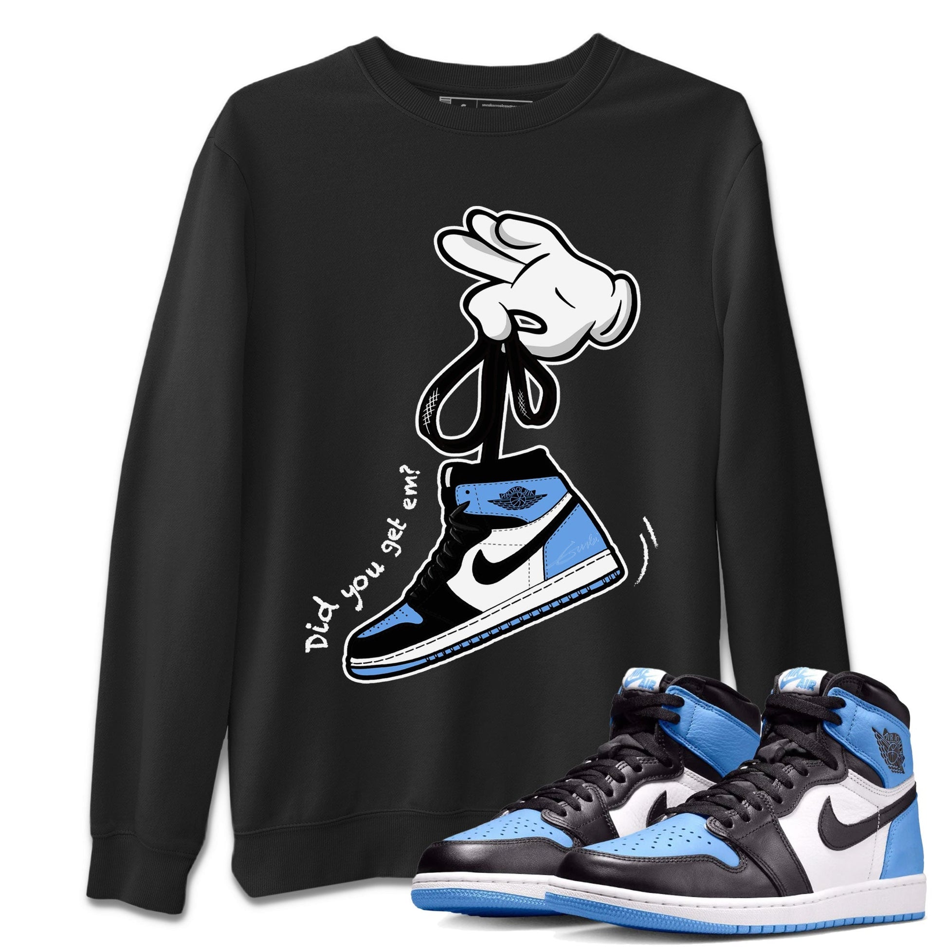 Cartoon Hands Sneaker Tee - Air Jordan 1 UNC Toe