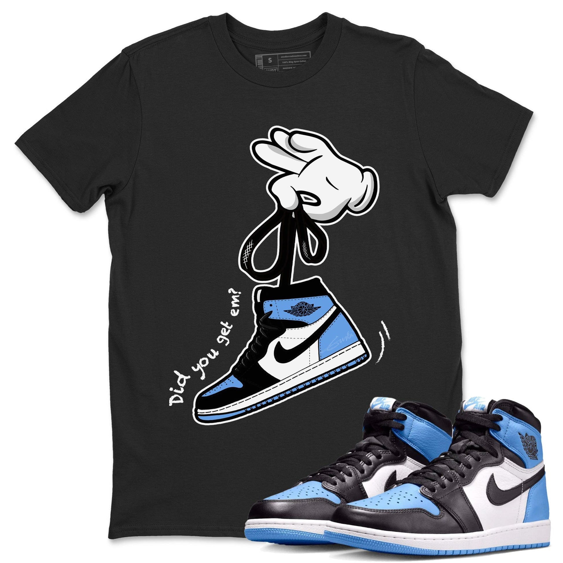 Cartoon Hands Sneaker Tee - Air Jordan 1 UNC Toe