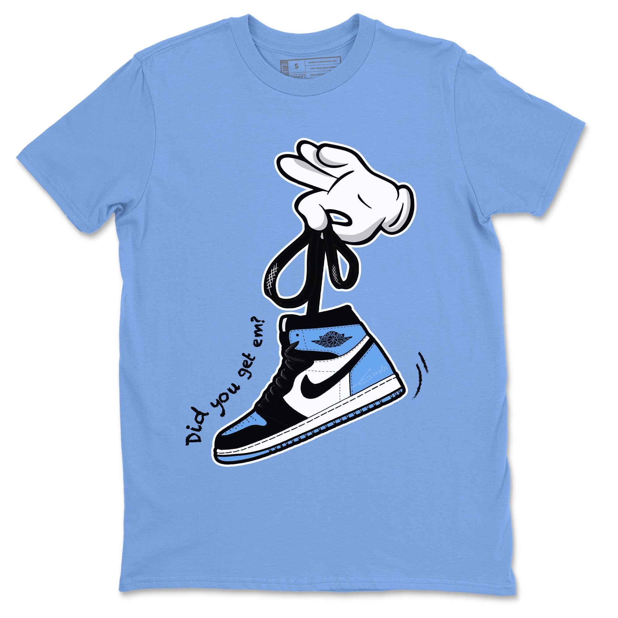 Cartoon Hands Sneaker Tee - Air Jordan 1 UNC Toe