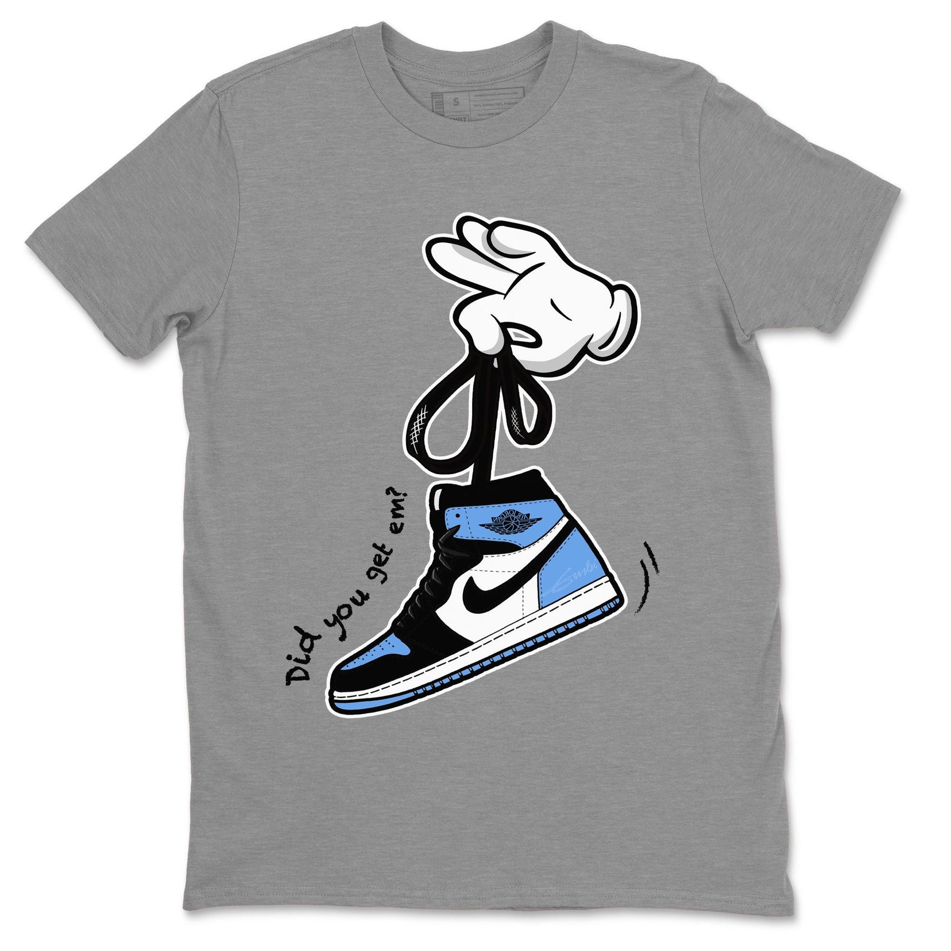 Cartoon Hands Sneaker Tee - Air Jordan 1 UNC Toe