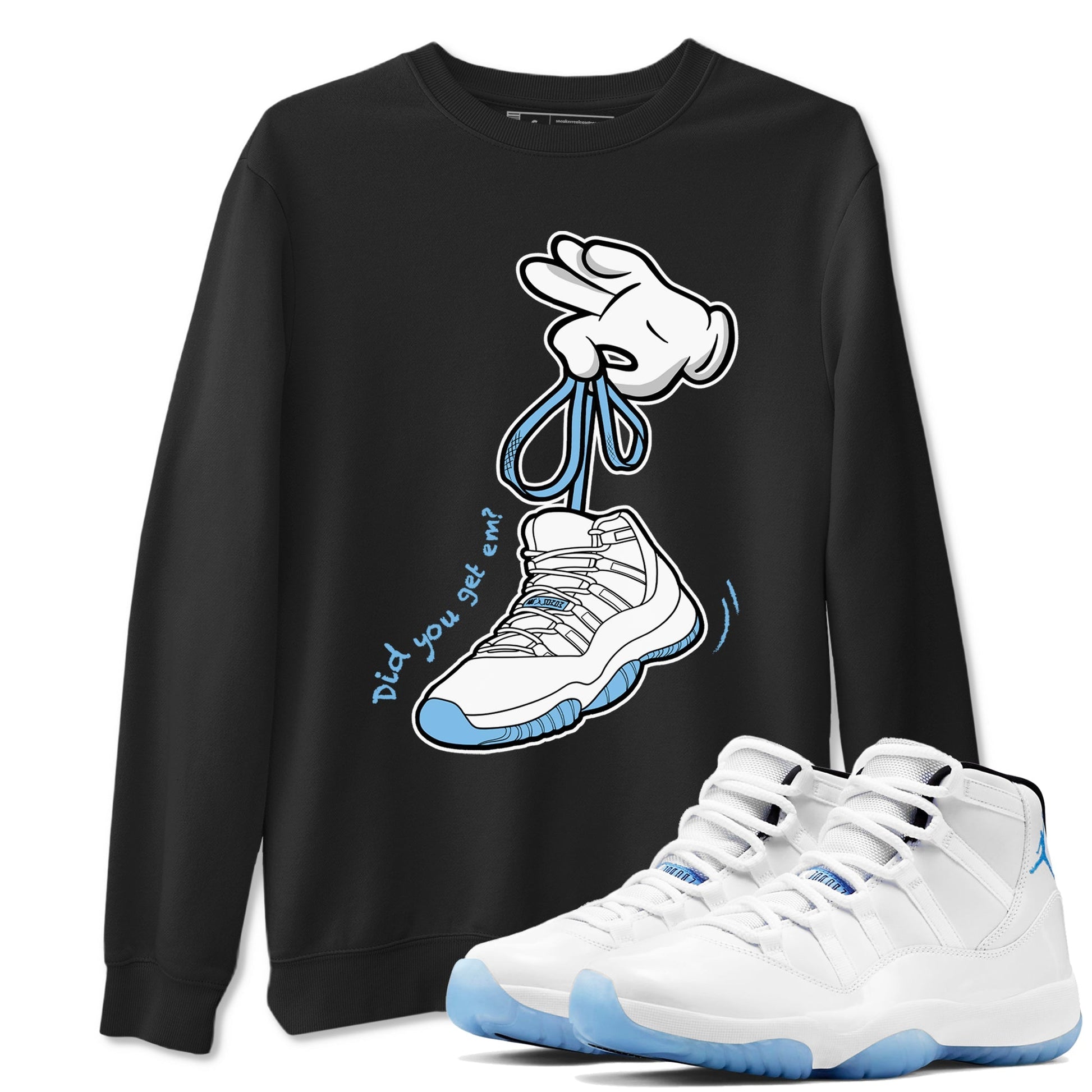 Cartoon Hands Sneaker Tees - Air Jordan 11 Legend Blue