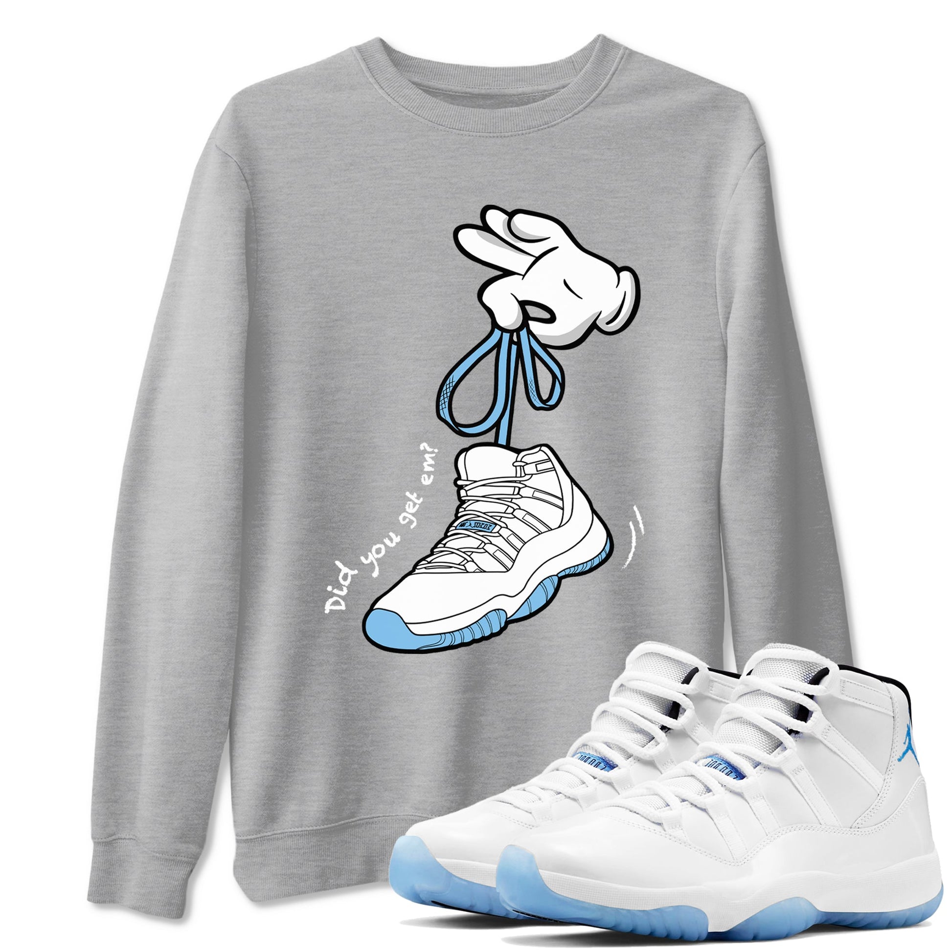 Cartoon Hands Sneaker Tees - Air Jordan 11 Legend Blue