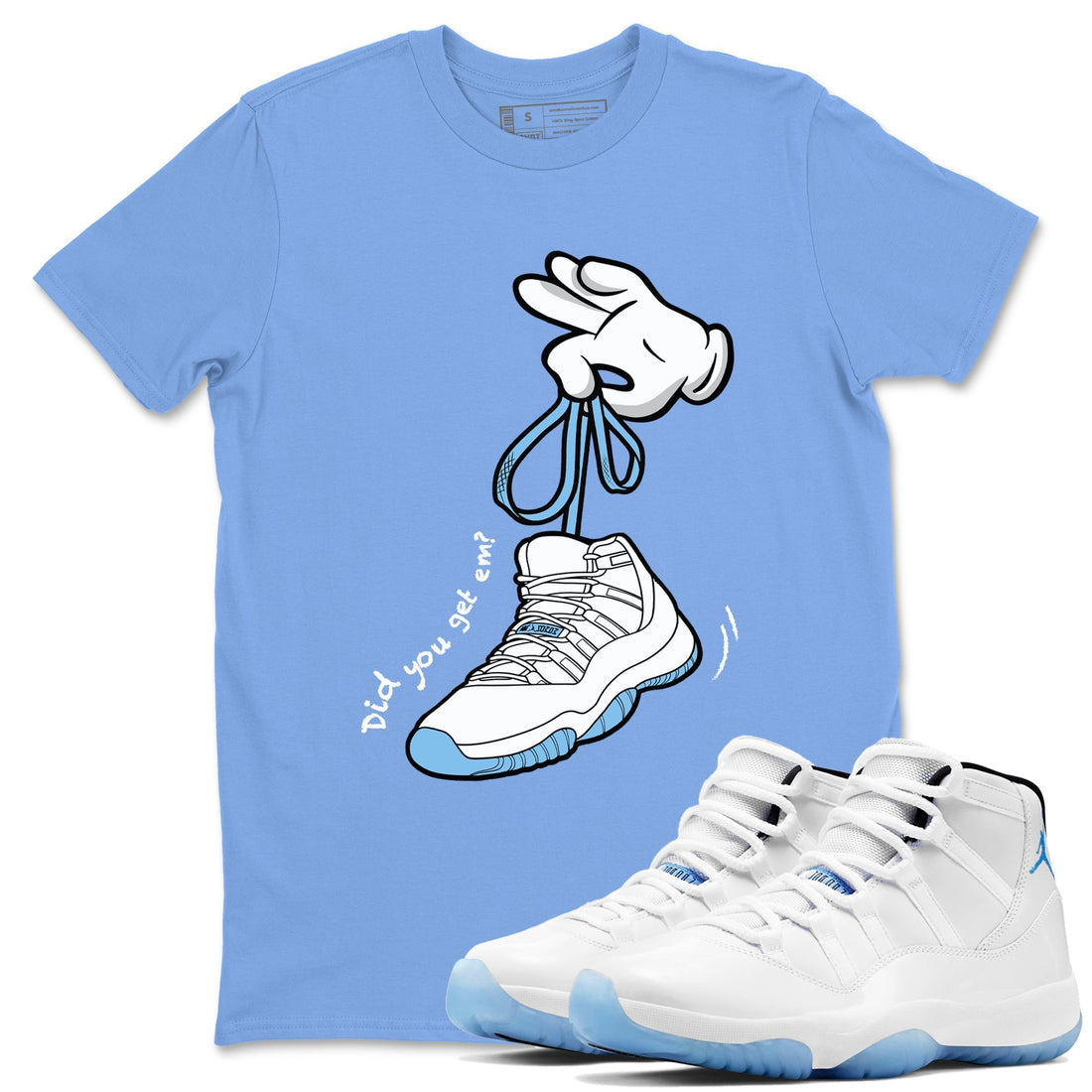 Cartoon Hands Sneaker Tees - Air Jordan 11 Legend Blue