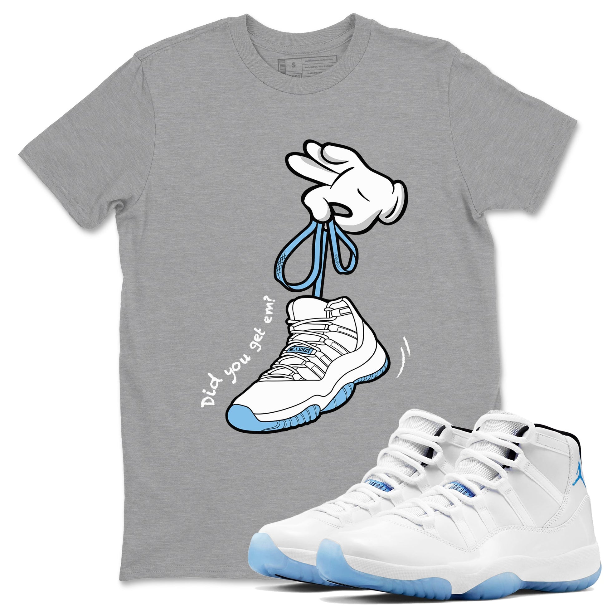 Cartoon Hands Sneaker Tees - Air Jordan 11 Legend Blue