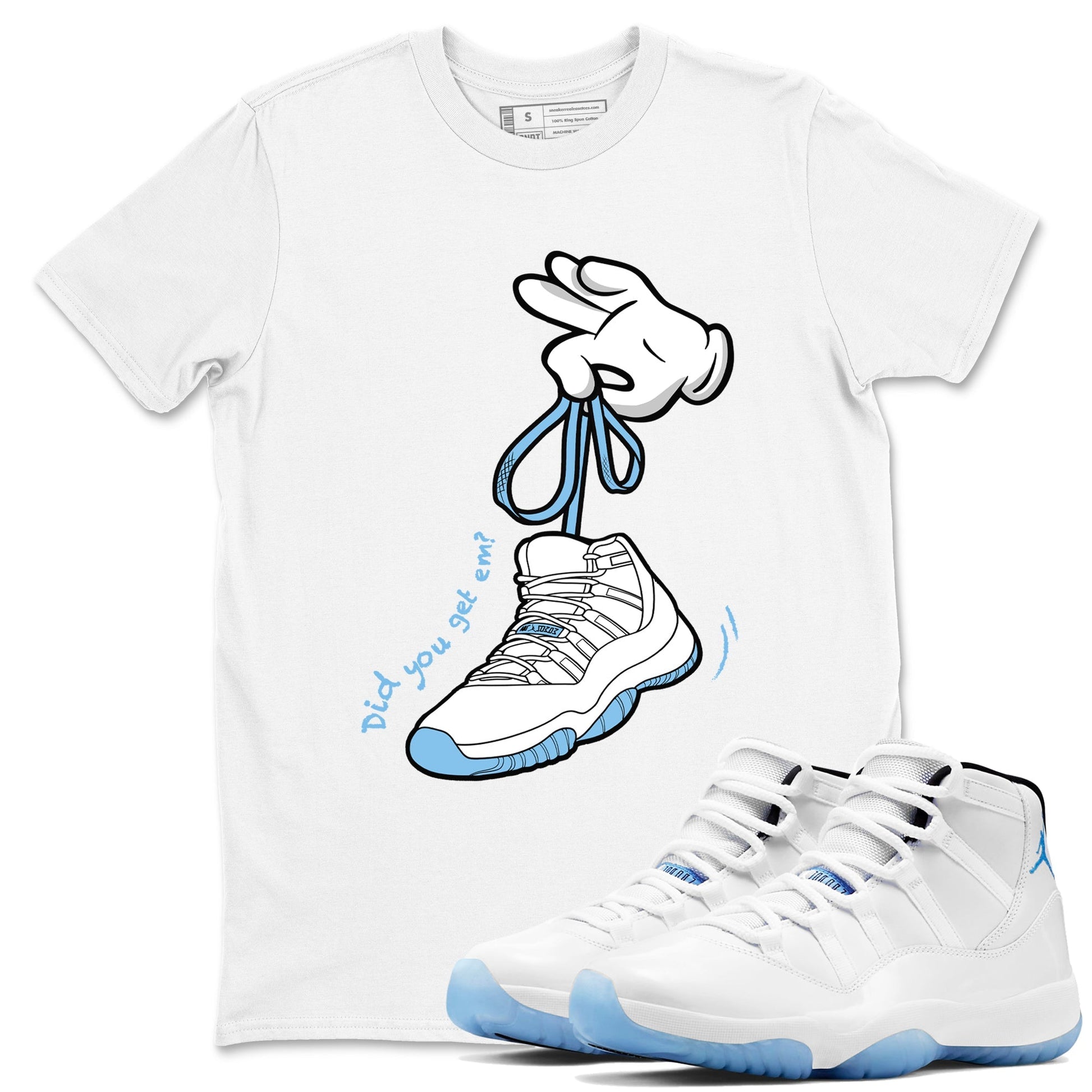 Cartoon Hands Sneaker Tees - Air Jordan 11 Legend Blue