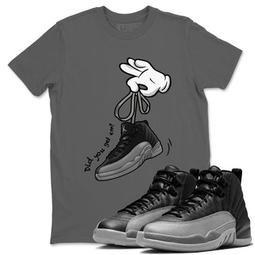 Cartoon Hands Sneaker Tees - Air Jordan 12 Black Wolf Grey