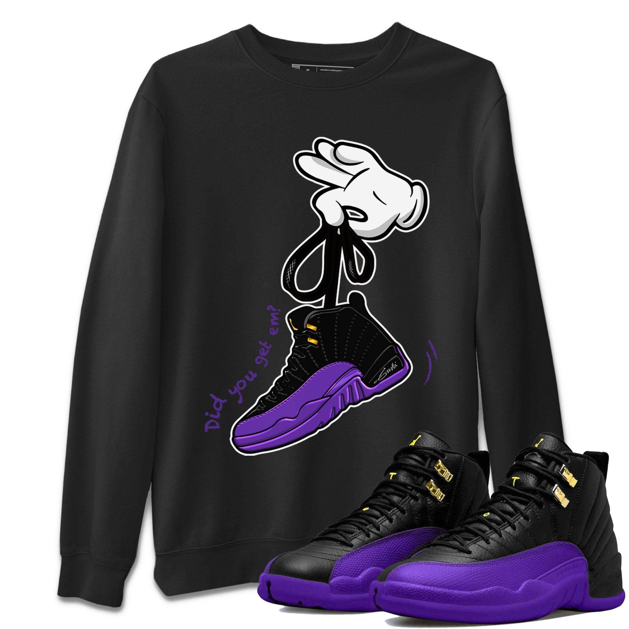 Cartoon Hands Unisex Tops - Air Jordan 12 Field Purple