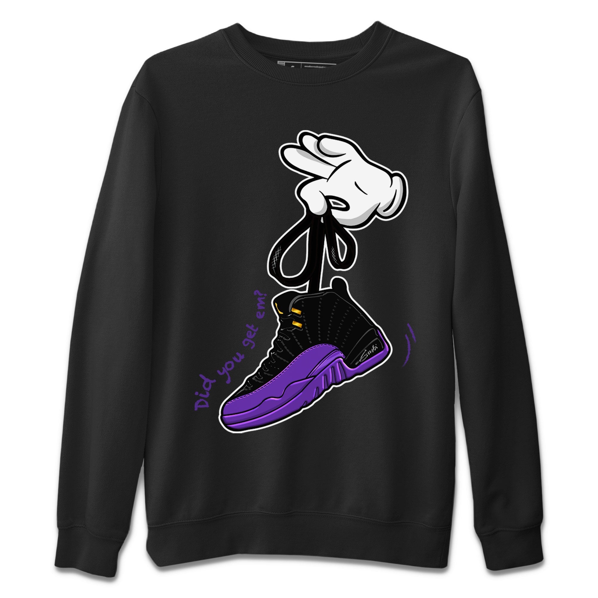 Cartoon Hands Unisex Tops - Air Jordan 12 Field Purple