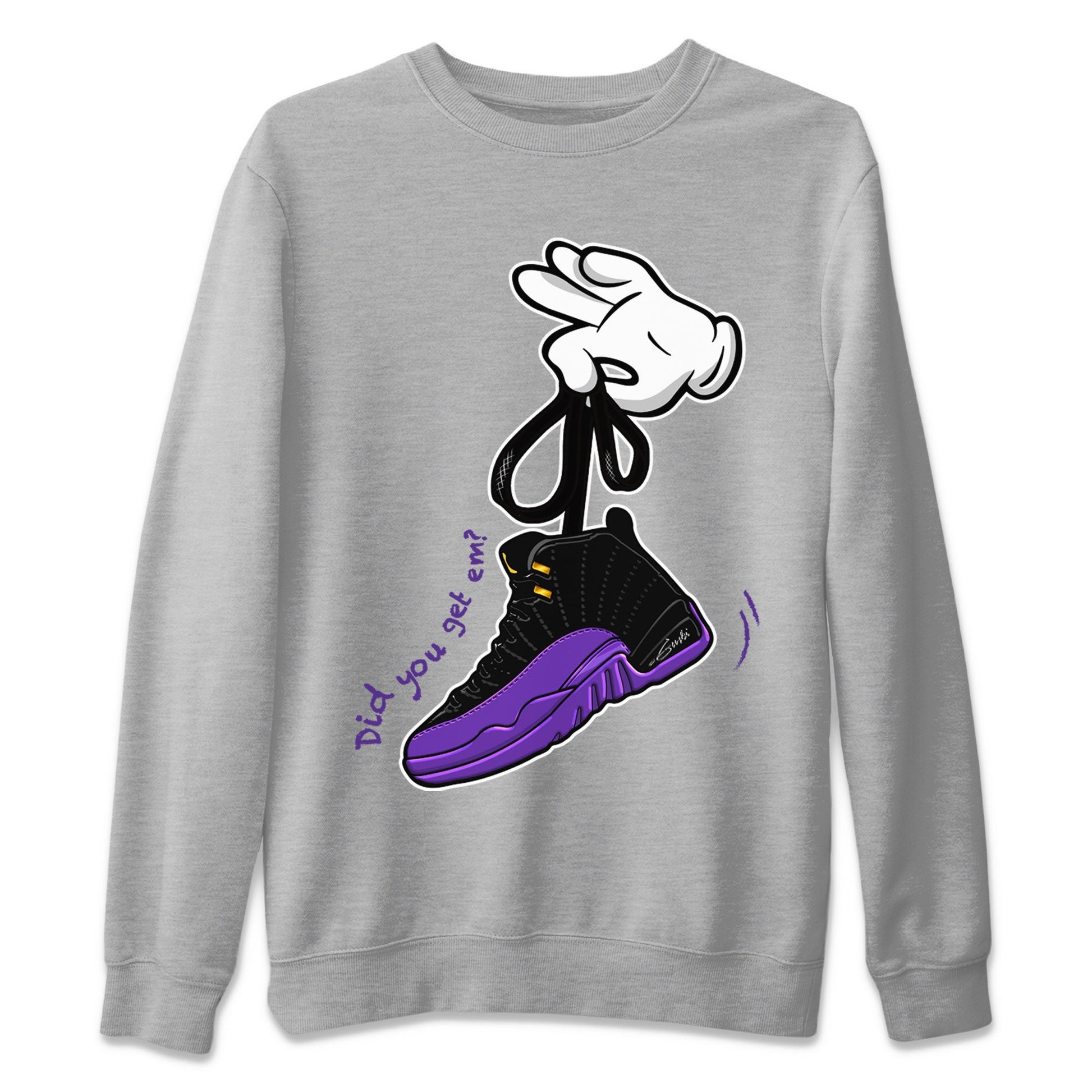 Cartoon Hands Unisex Tops - Air Jordan 12 Field Purple