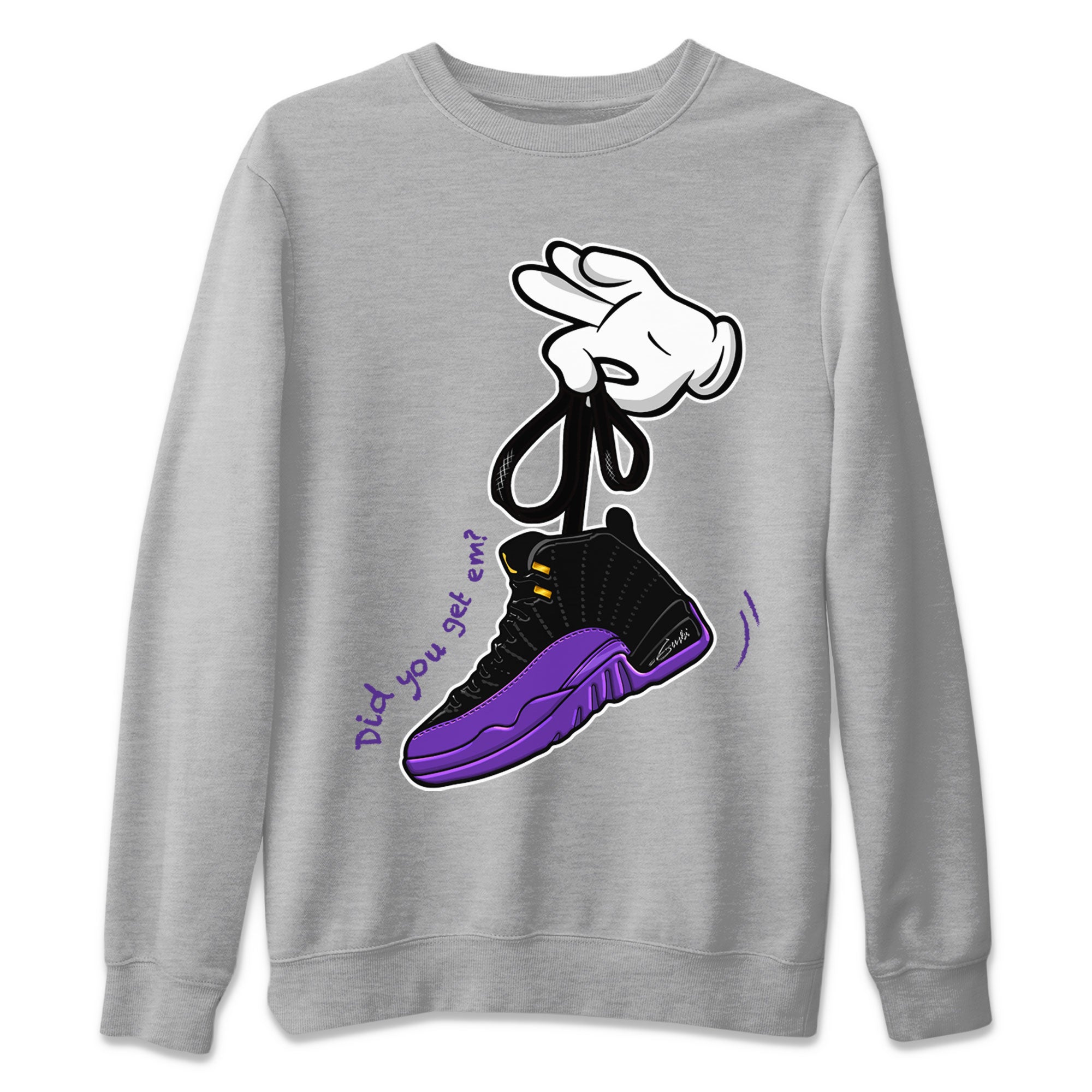 Cartoon Hands Unisex Tops - Air Jordan 12 Field Purple