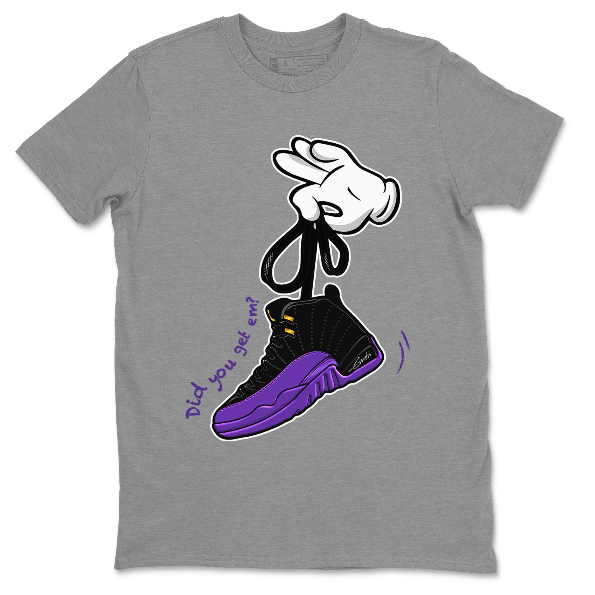 Cartoon Hands Unisex Tops - Air Jordan 12 Field Purple
